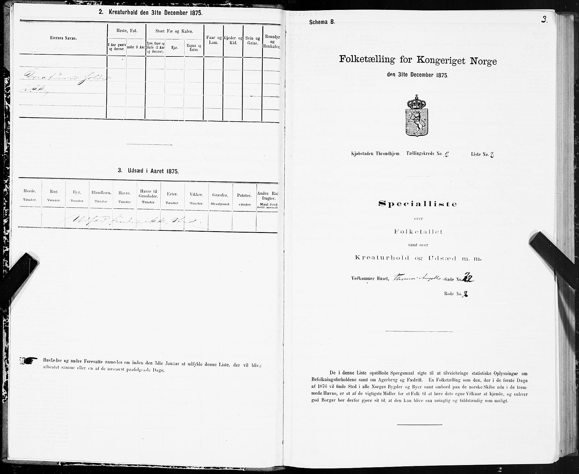 SAT, 1875 census for 1601 Trondheim, 1875, p. 2003