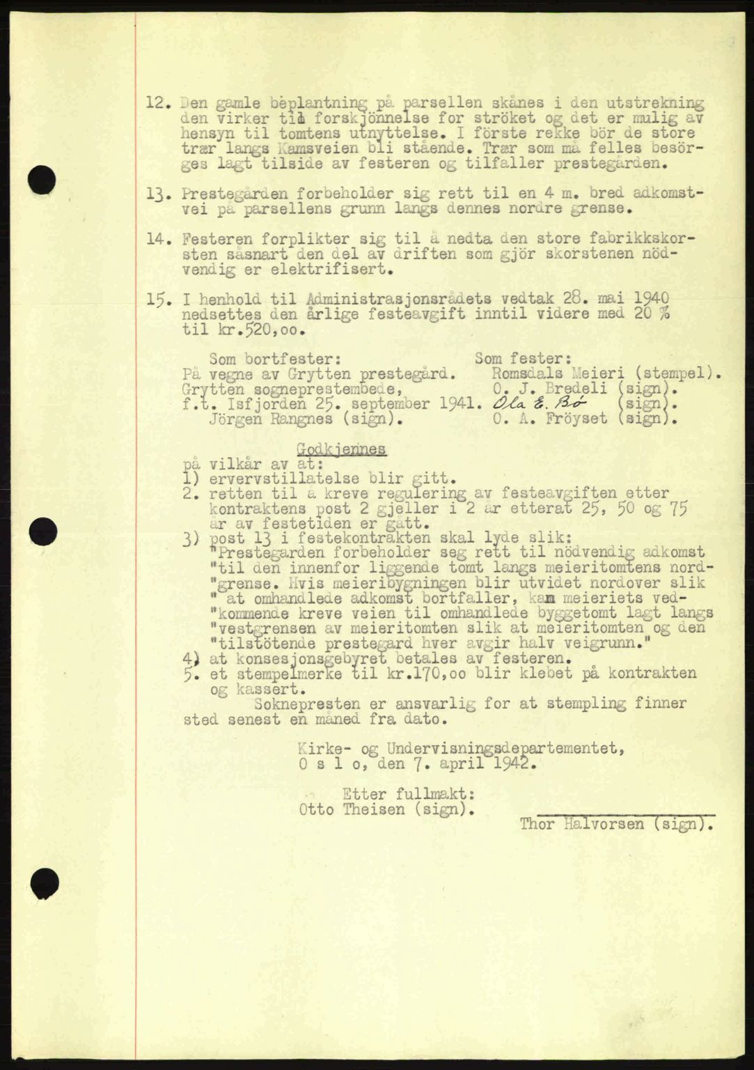 Romsdal sorenskriveri, AV/SAT-A-4149/1/2/2C: Mortgage book no. A12, 1942-1942, Diary no: : 760/1942