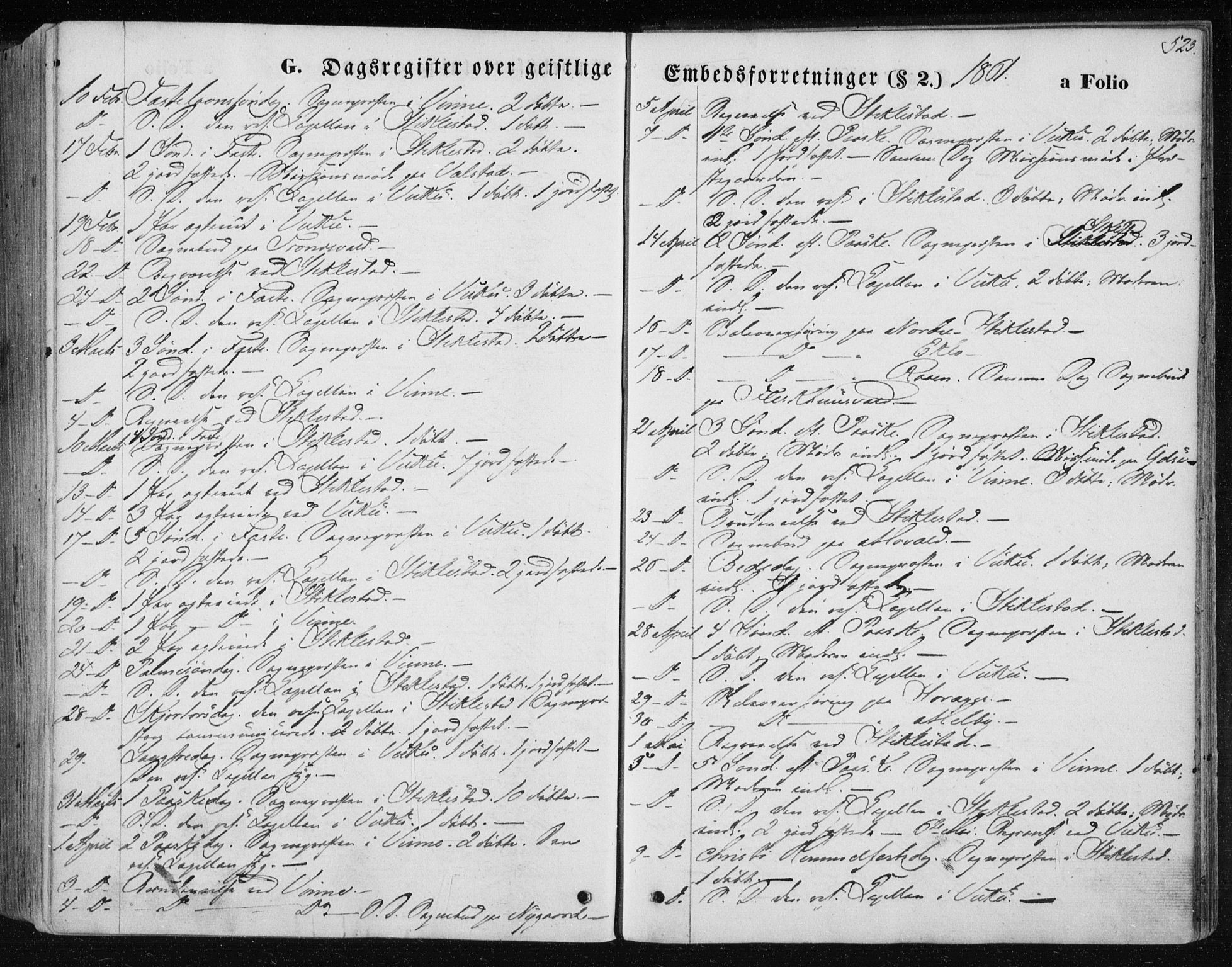 Ministerialprotokoller, klokkerbøker og fødselsregistre - Nord-Trøndelag, SAT/A-1458/723/L0241: Parish register (official) no. 723A10, 1860-1869, p. 523