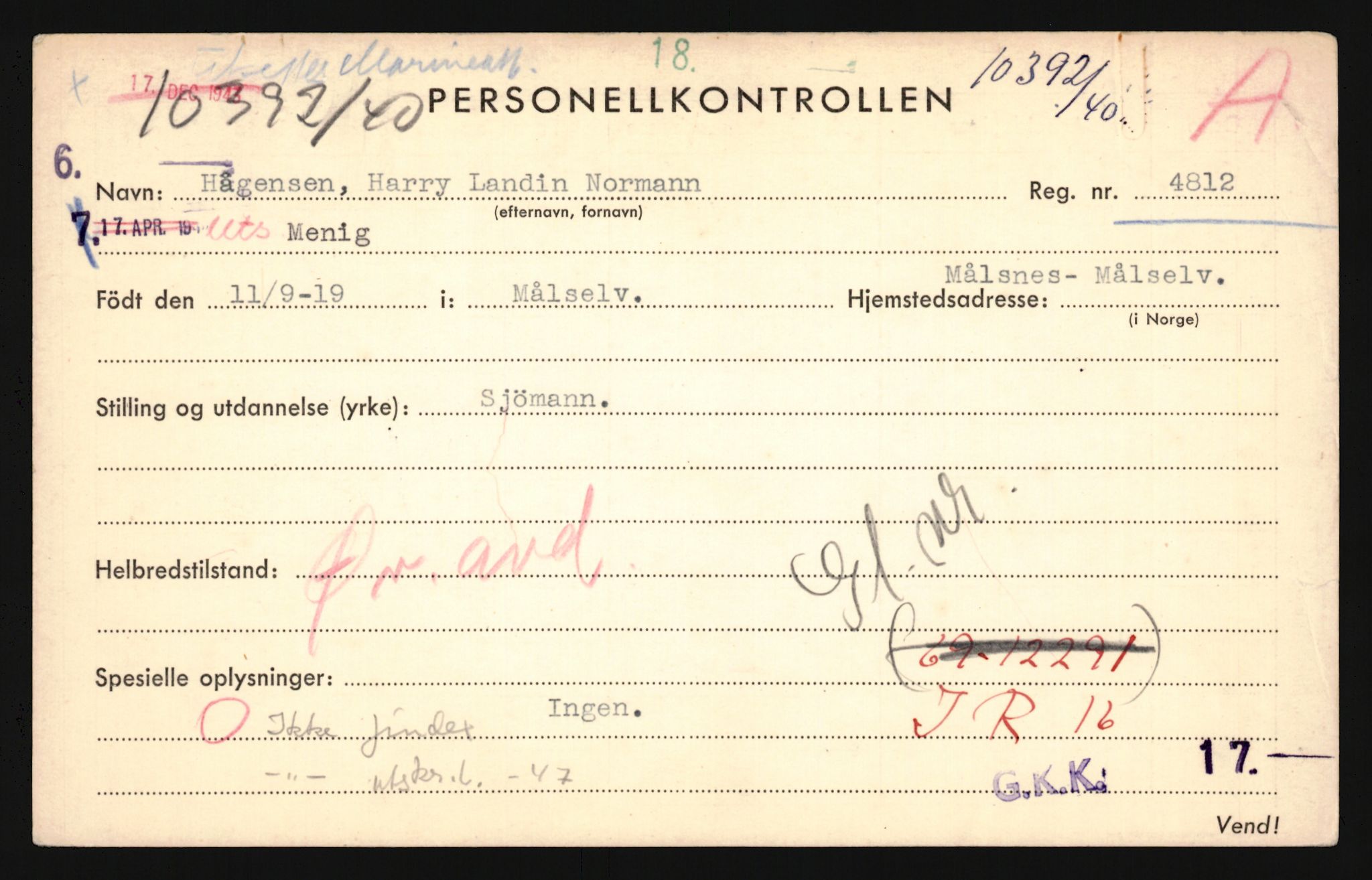 Forsvaret, Troms infanteriregiment nr. 16, AV/RA-RAFA-3146/P/Pa/L0024/0001: Rulleblad / Rulleblad for regimentets menige mannskaper, årsklasse 1940, 1940, p. 64