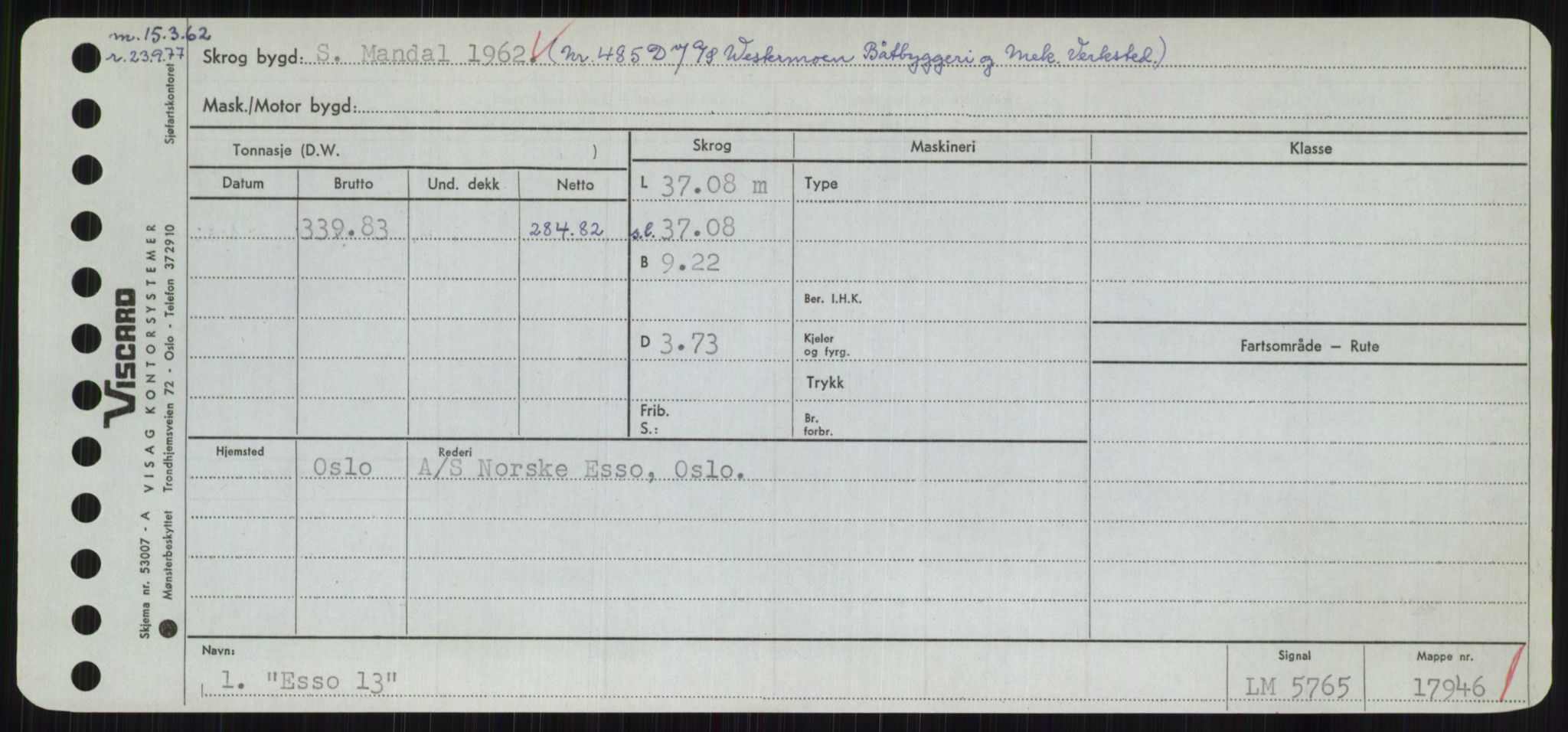 Sjøfartsdirektoratet med forløpere, Skipsmålingen, AV/RA-S-1627/H/Hc/L0001: Lektere, A-Y, p. 129