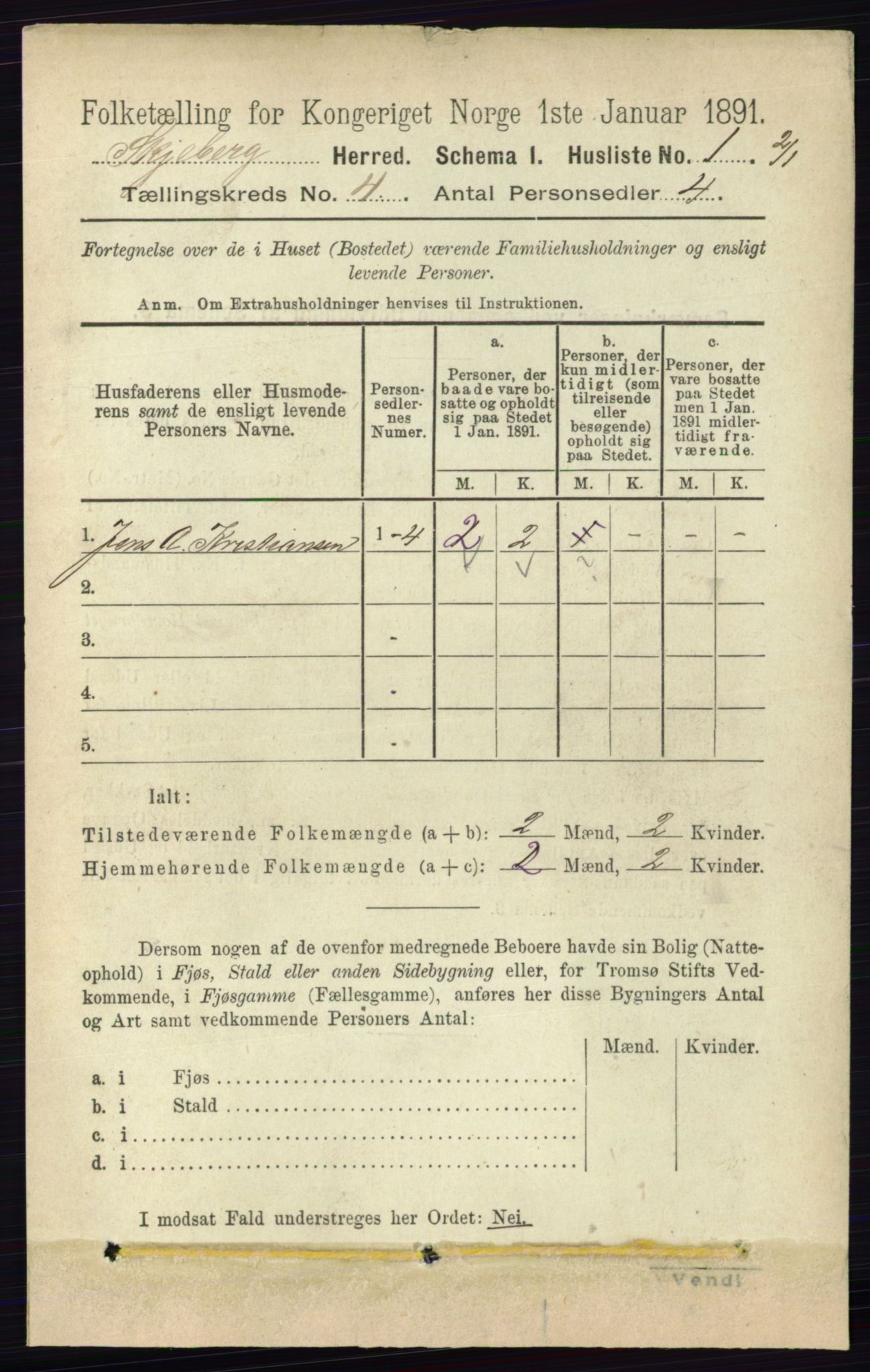 RA, 1891 census for 0115 Skjeberg, 1891, p. 1805