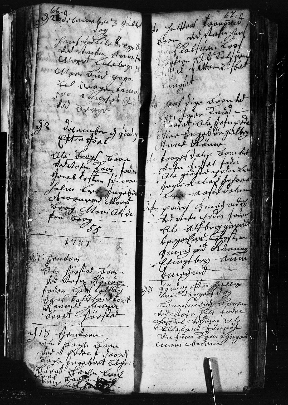 Fåberg prestekontor, SAH/PREST-086/H/Ha/Hab/L0001: Parish register (copy) no. 1, 1727-1767, p. 66-67