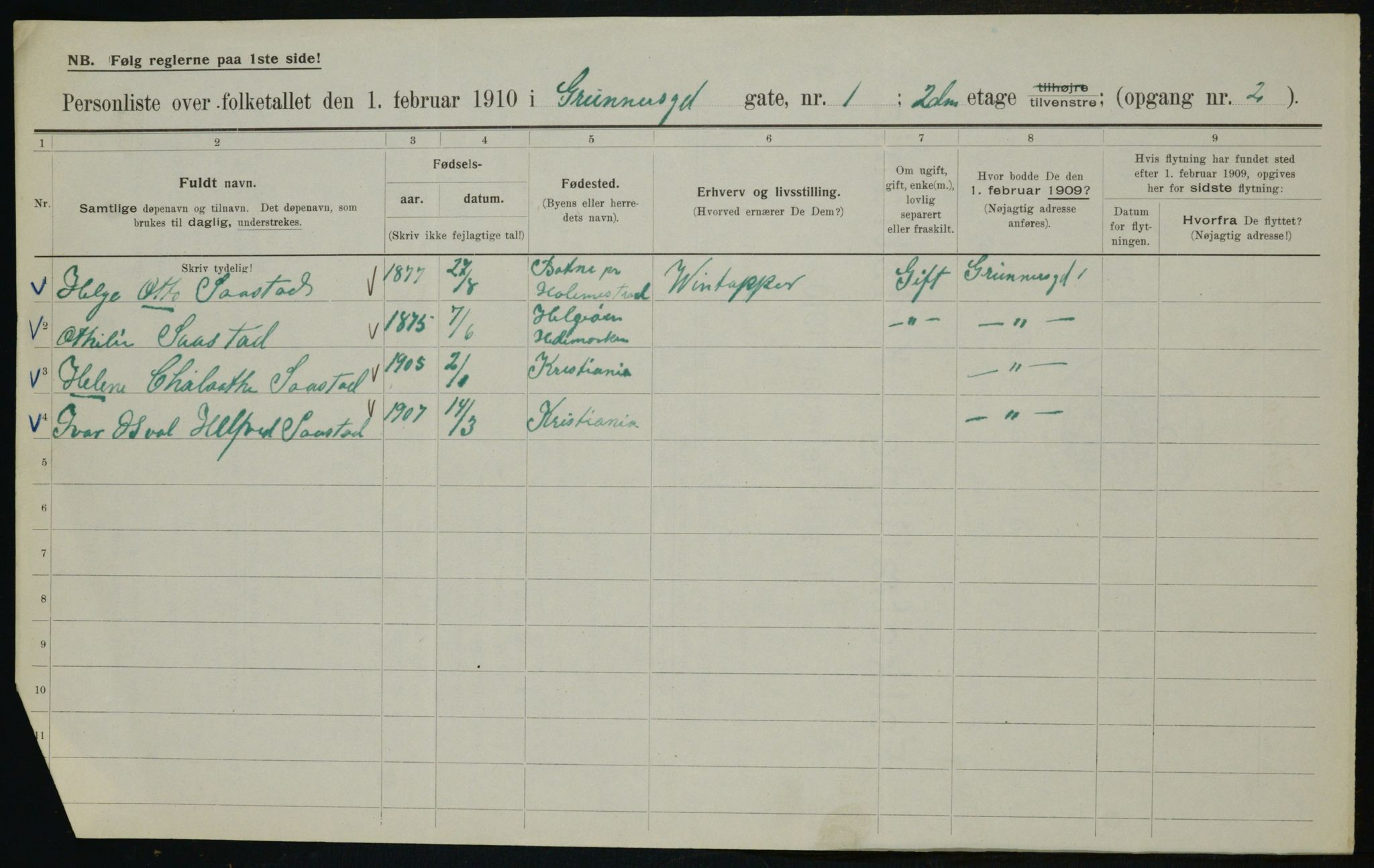 OBA, Municipal Census 1910 for Kristiania, 1910, p. 29368