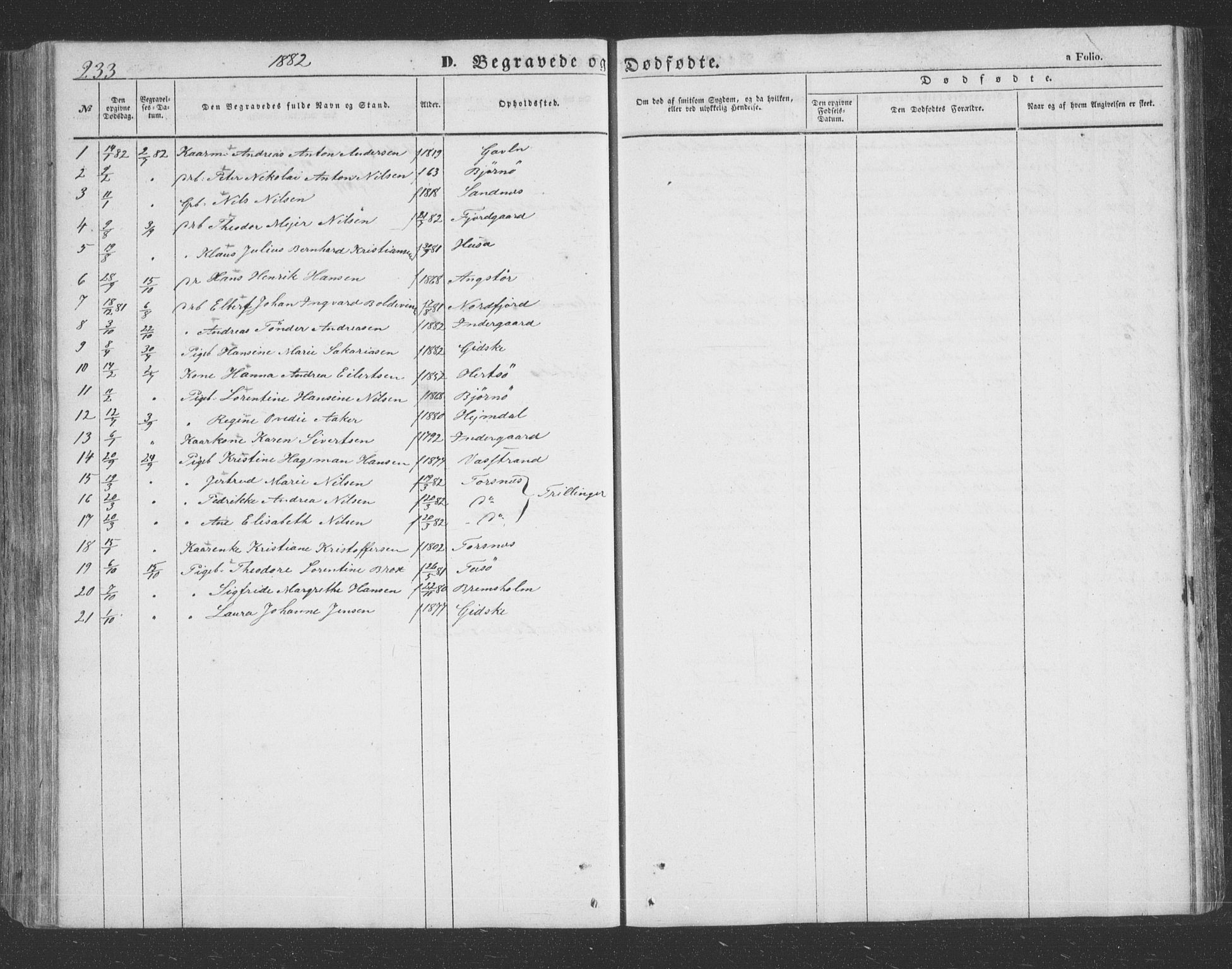 Lenvik sokneprestembete, SATØ/S-1310/H/Ha/Hab/L0020klokker: Parish register (copy) no. 20, 1855-1883, p. 233