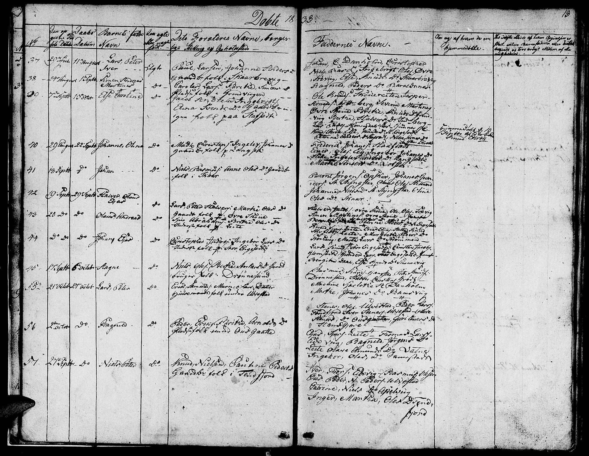 Ministerialprotokoller, klokkerbøker og fødselsregistre - Møre og Romsdal, AV/SAT-A-1454/524/L0361: Parish register (copy) no. 524C02, 1831-1840, p. 13