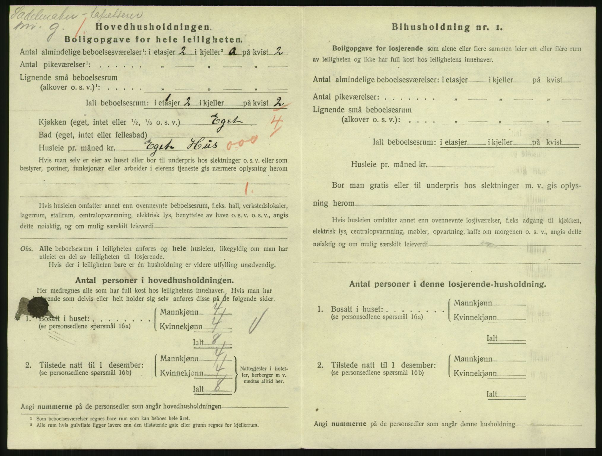 SAH, 1920 census for Lillehammer, 1920, p. 2949