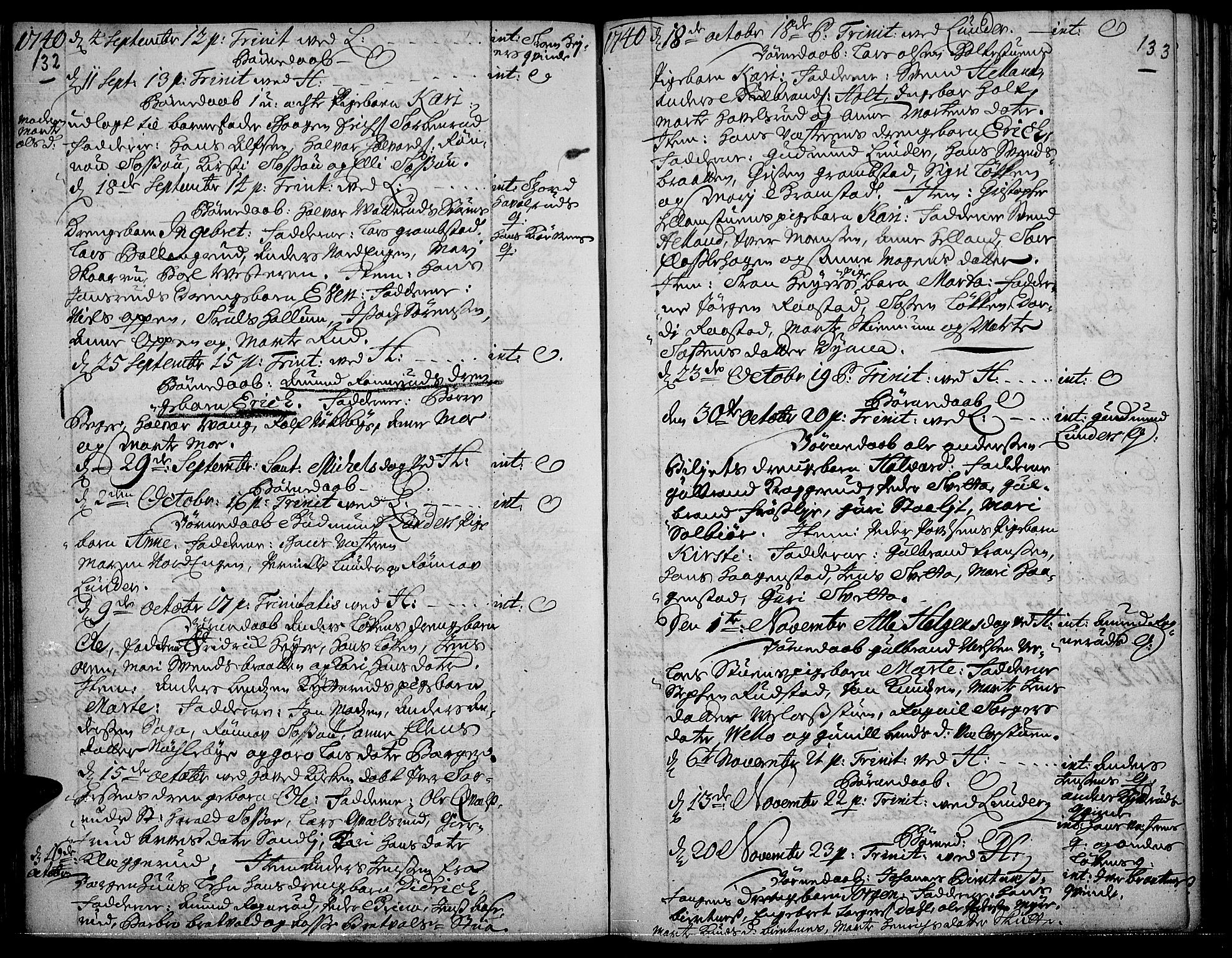Jevnaker prestekontor, AV/SAH-PREST-116/H/Ha/Haa/L0002: Parish register (official) no. 2, 1725-1751, p. 132-133