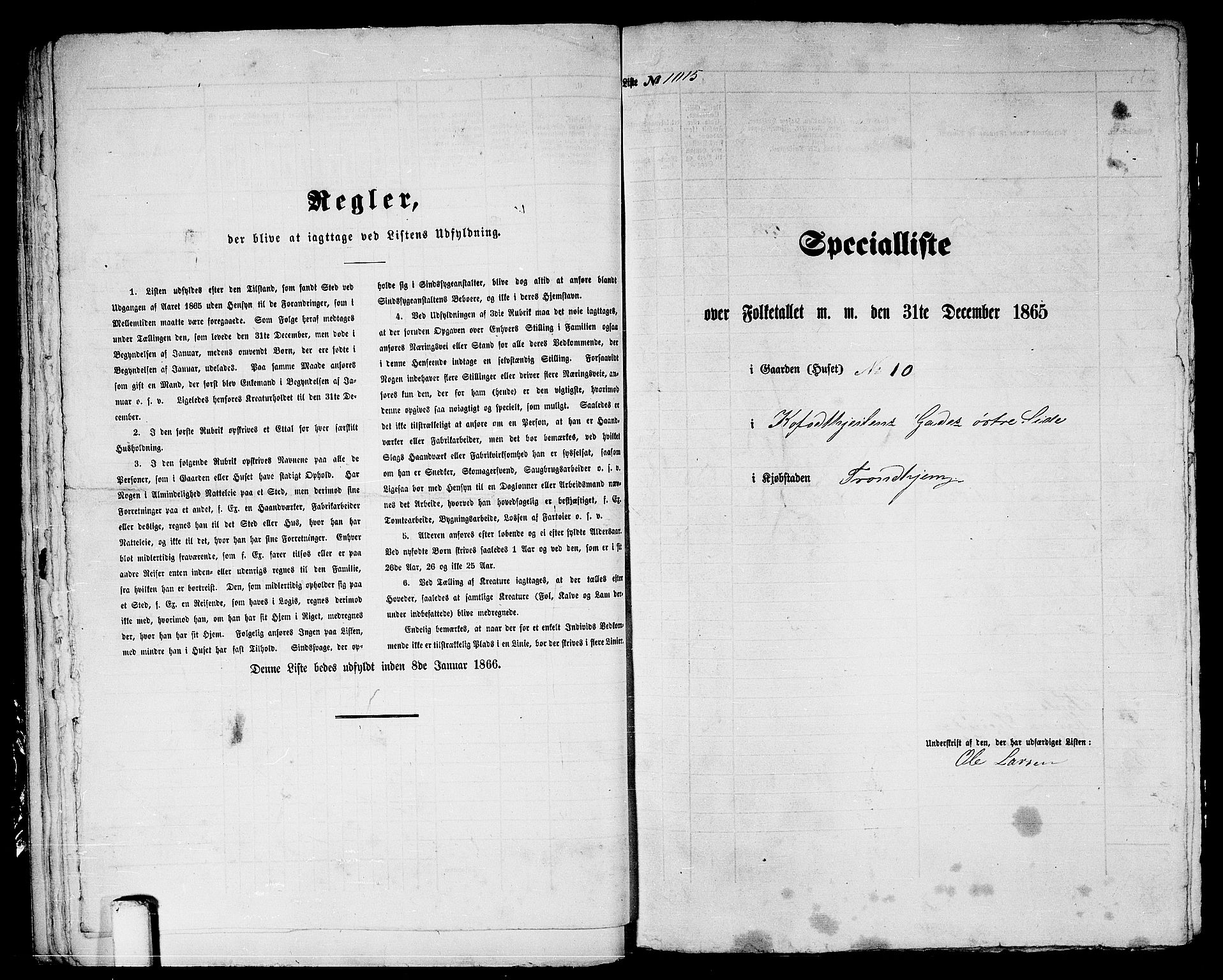 RA, 1865 census for Trondheim, 1865, p. 2111