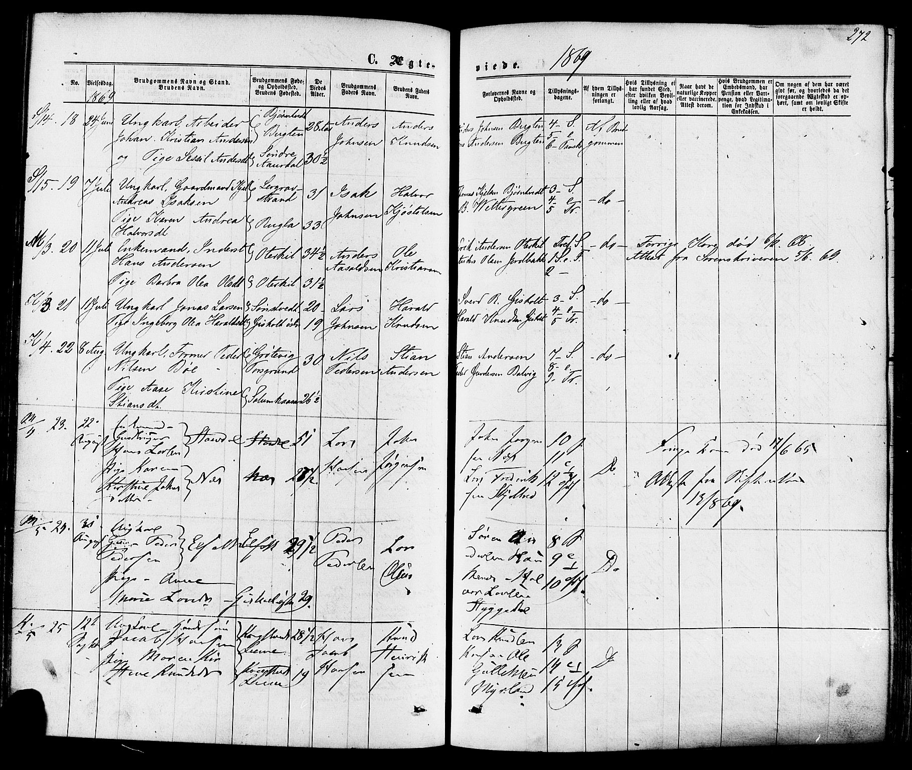 Solum kirkebøker, AV/SAKO-A-306/F/Fa/L0008: Parish register (official) no. I 8, 1865-1876, p. 272