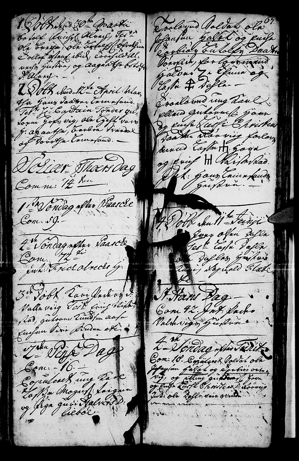 Vik sokneprestembete, SAB/A-81501: Parish register (official) no. A 1 /2, 1727-1739, p. 67