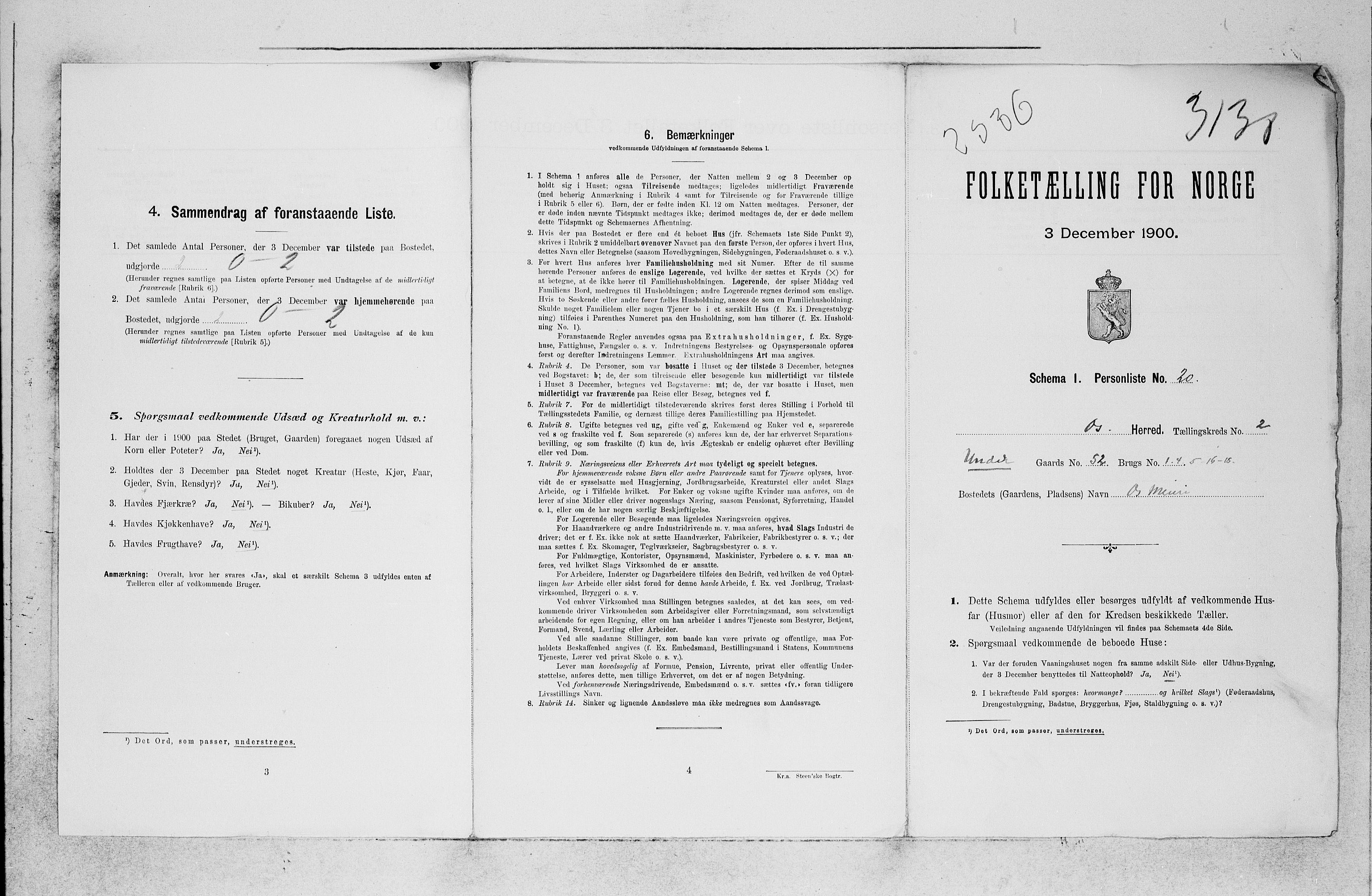 SAB, 1900 census for Os, 1900, p. 60