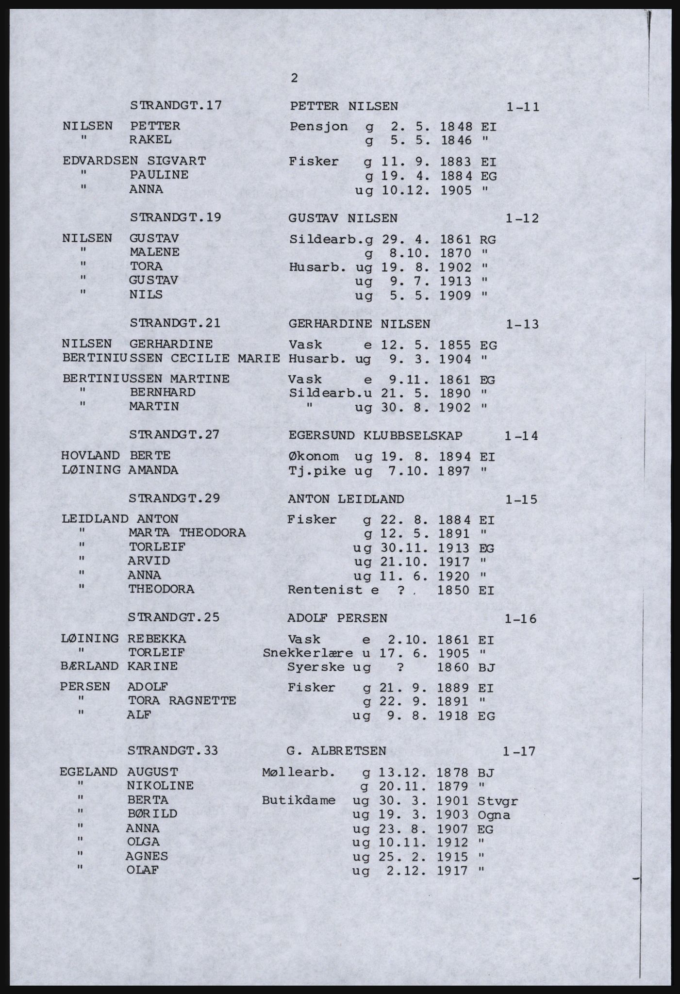 SAST, Copy of 1920 census for Dalane, 1920, p. 446