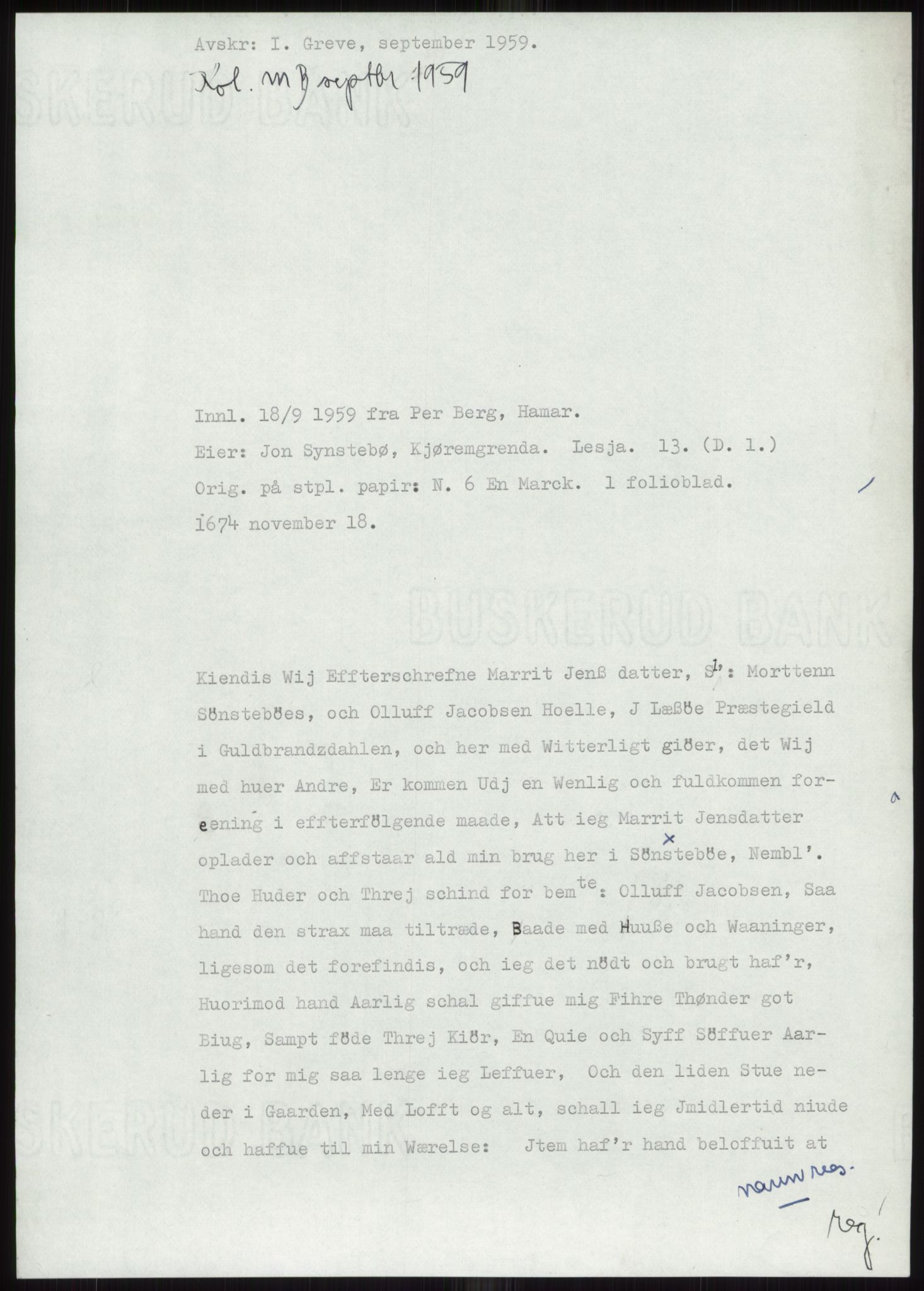 Samlinger til kildeutgivelse, Diplomavskriftsamlingen, AV/RA-EA-4053/H/Ha, p. 181