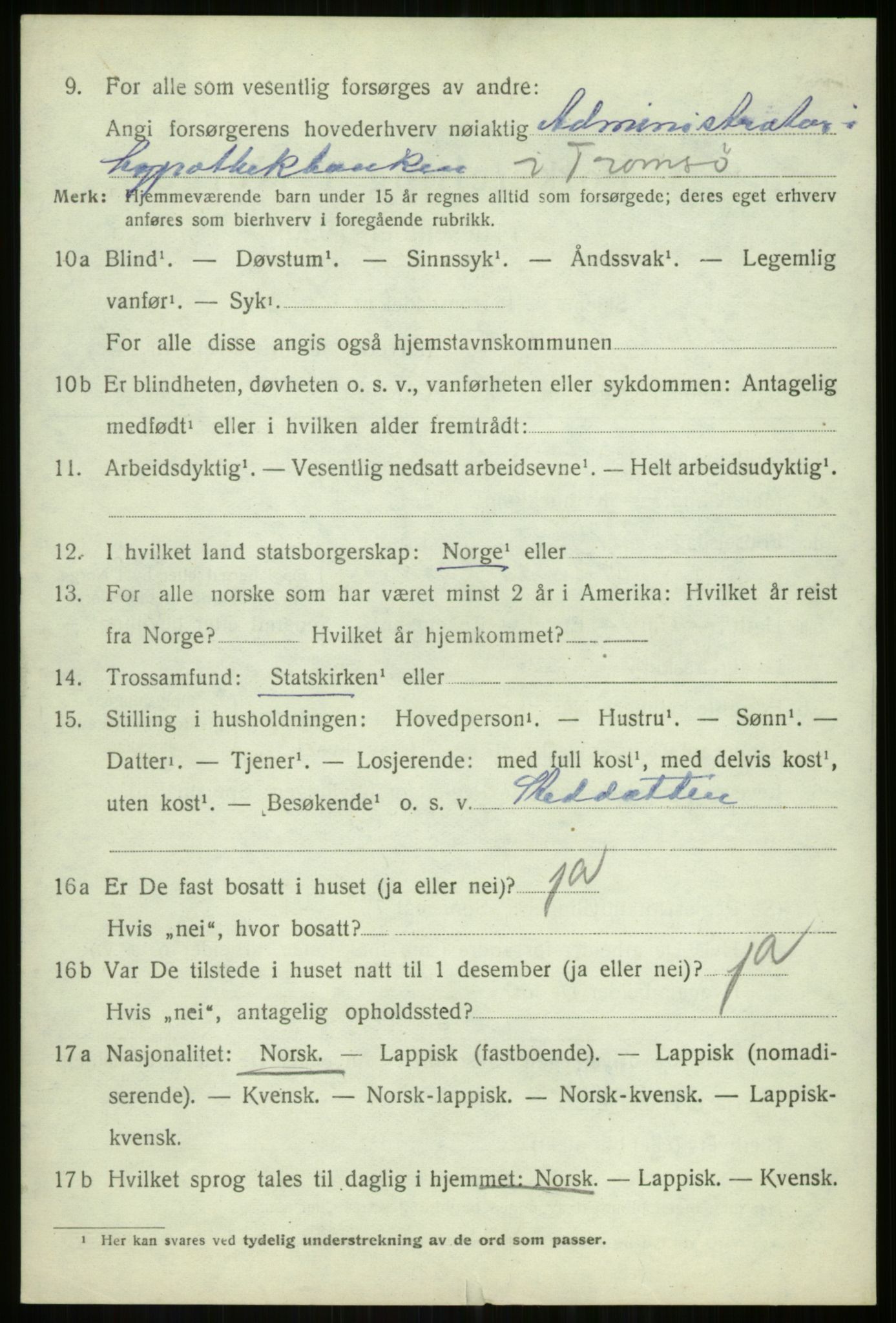 SATØ, 1920 census for Balsfjord, 1920, p. 8014