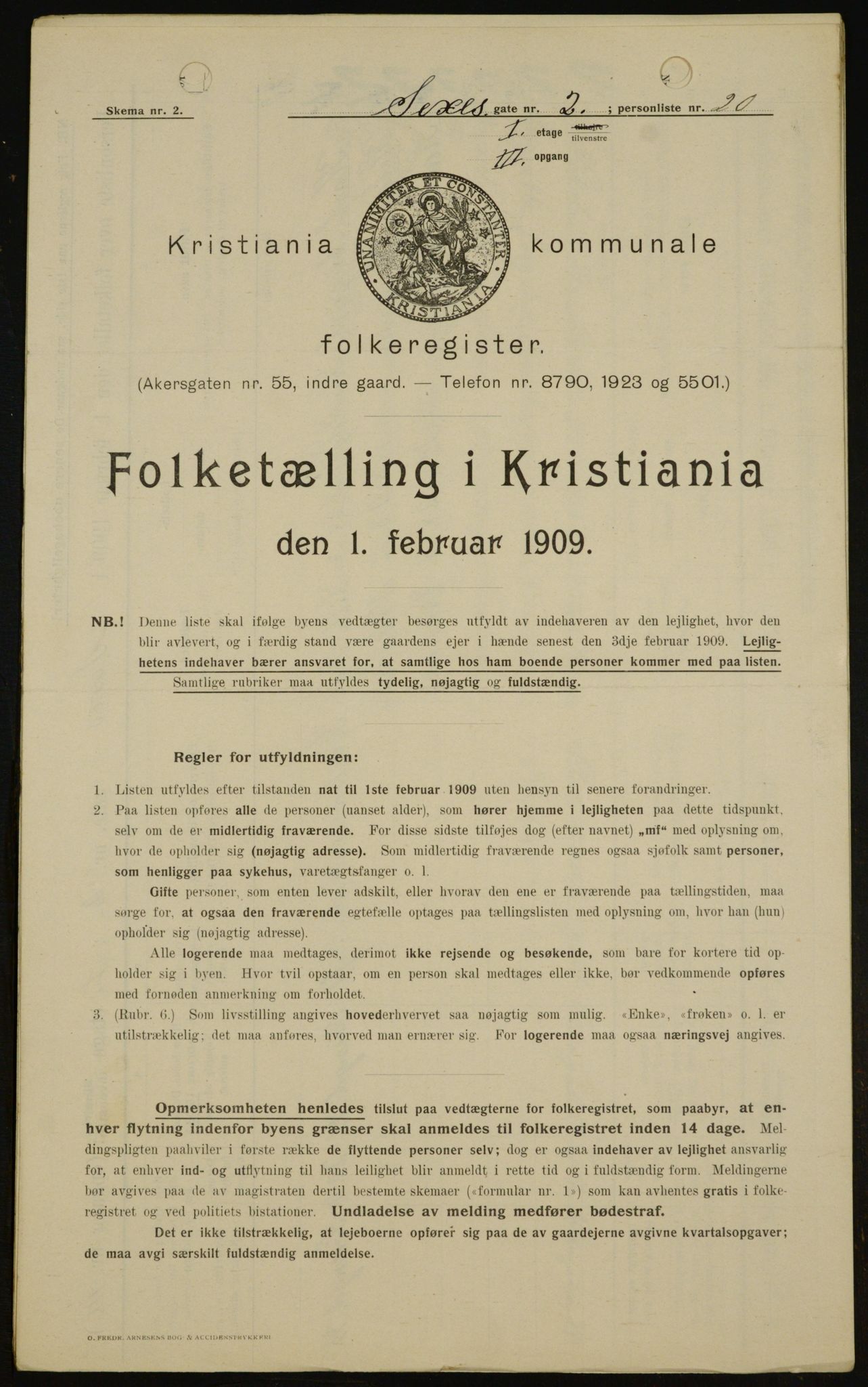 OBA, Municipal Census 1909 for Kristiania, 1909, p. 85901