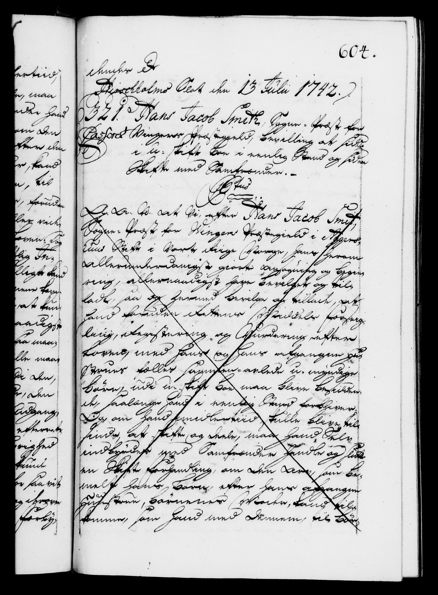Danske Kanselli 1572-1799, AV/RA-EA-3023/F/Fc/Fca/Fcaa/L0032: Norske registre, 1741-1742, p. 604a