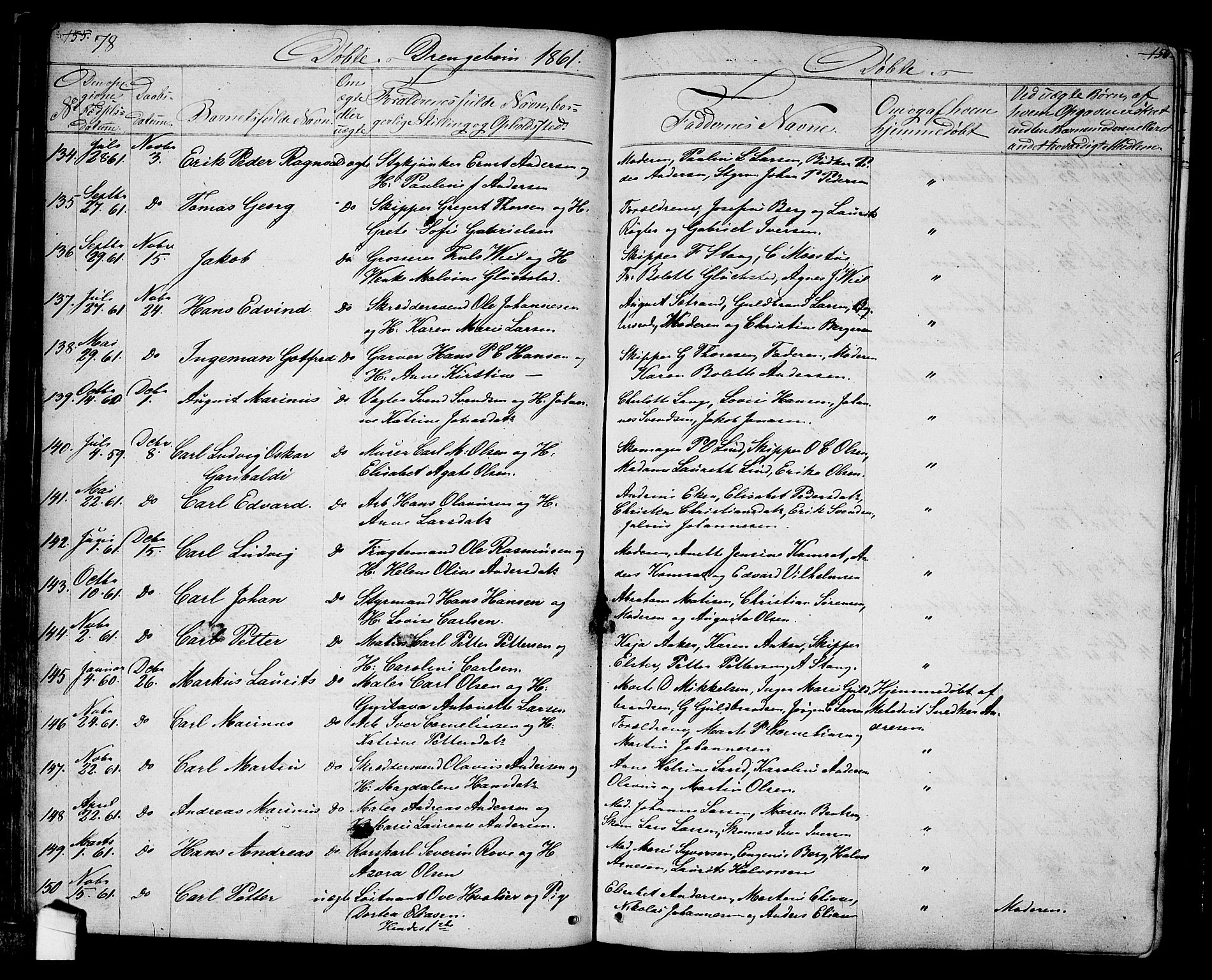 Halden prestekontor Kirkebøker, AV/SAO-A-10909/G/Ga/L0005a: Parish register (copy) no. 5A, 1855-1864, p. 78