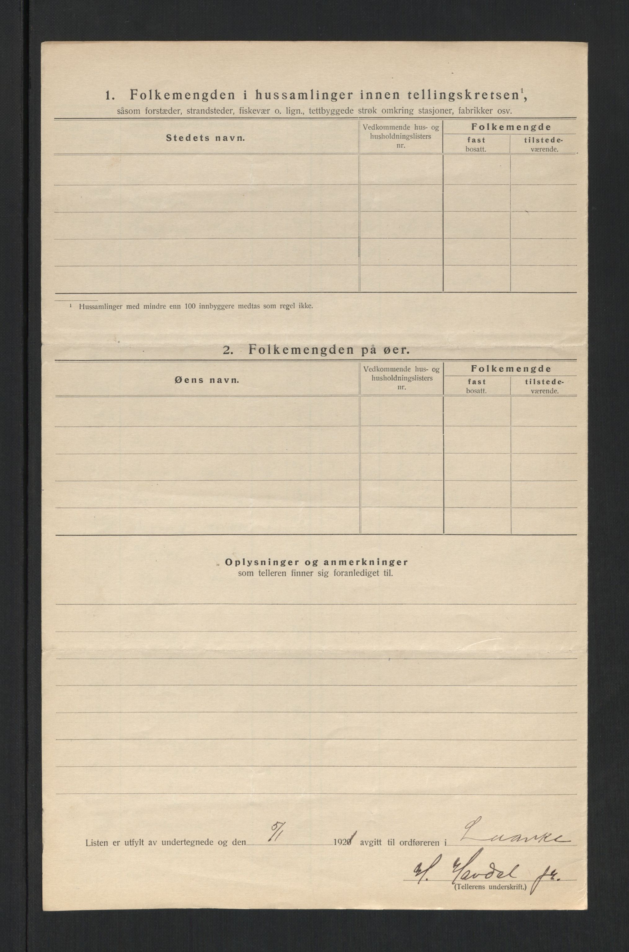 SAT, 1920 census for Lånke, 1920, p. 18