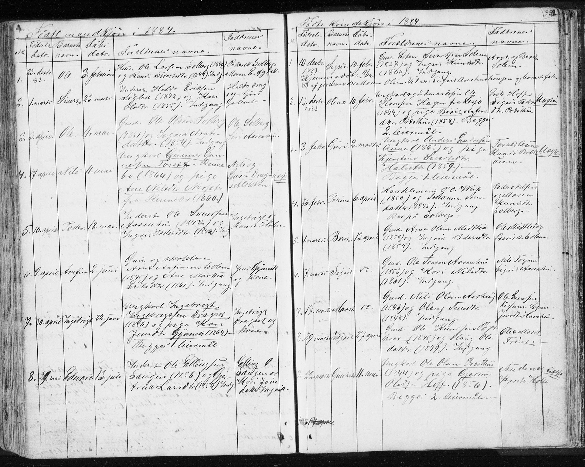 Ministerialprotokoller, klokkerbøker og fødselsregistre - Sør-Trøndelag, AV/SAT-A-1456/689/L1043: Parish register (copy) no. 689C02, 1816-1892, p. 332