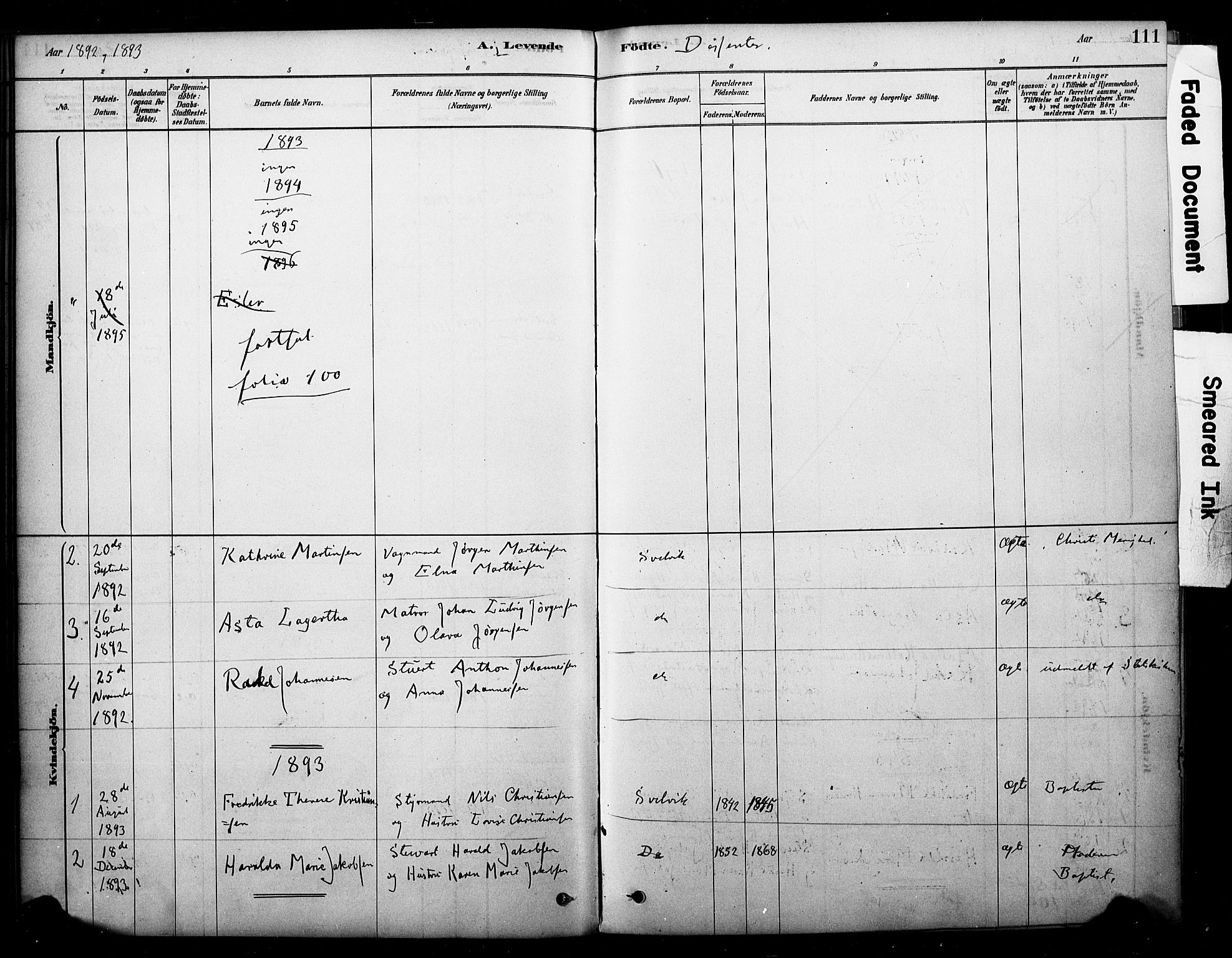 Strømm kirkebøker, AV/SAKO-A-322/F/Fb/L0001: Parish register (official) no. II 1, 1878-1899, p. 111