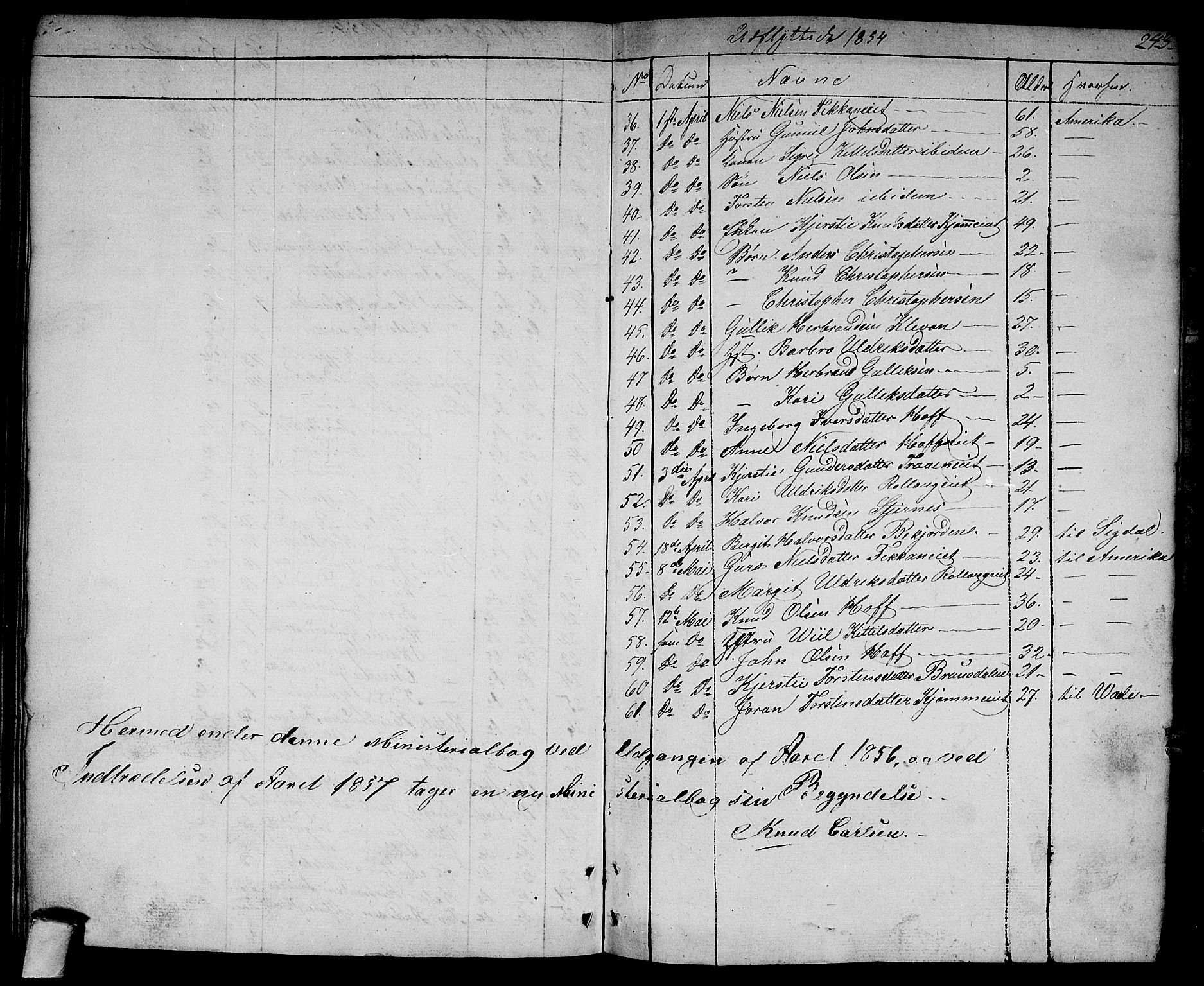 Rollag kirkebøker, AV/SAKO-A-240/G/Ga/L0002: Parish register (copy) no. I 2, 1831-1856, p. 243