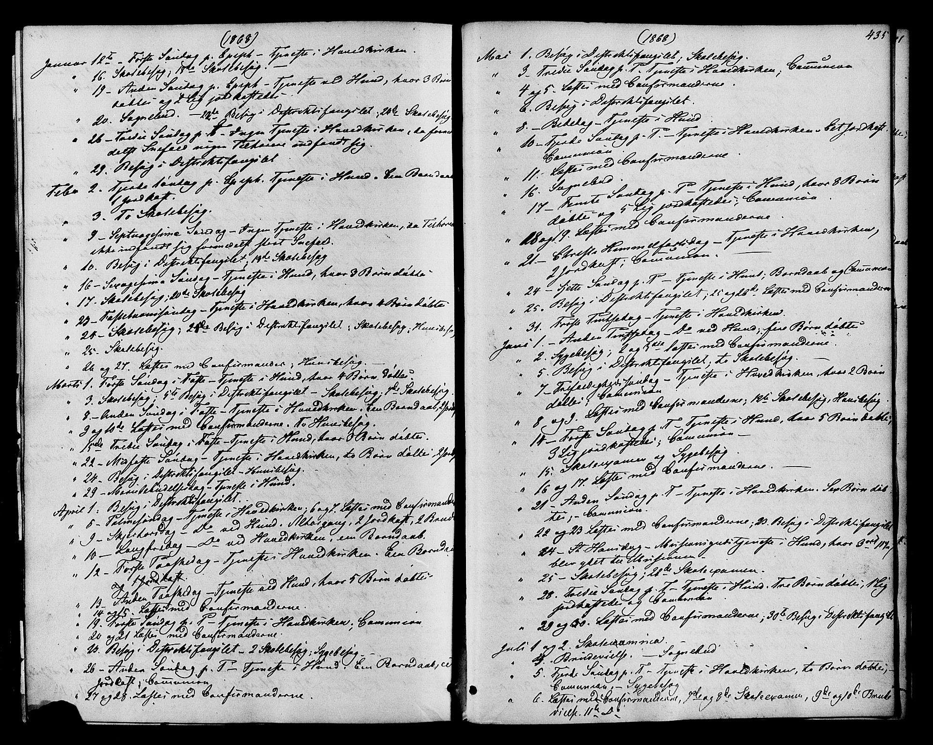 Vardal prestekontor, AV/SAH-PREST-100/H/Ha/Haa/L0007: Parish register (official) no. 7, 1867-1878, p. 435
