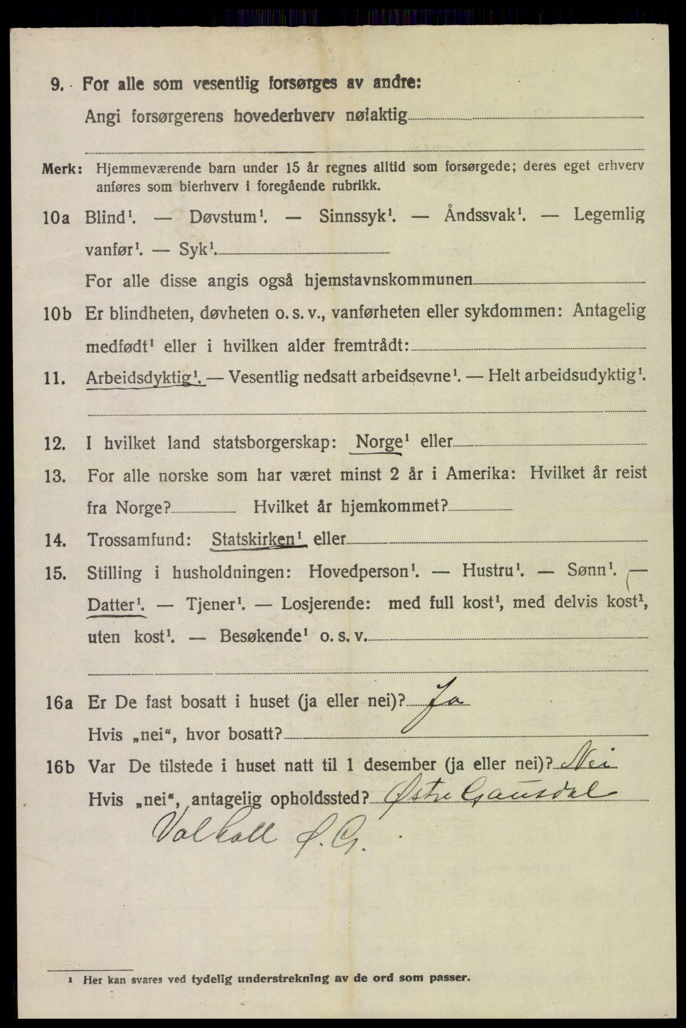 SAH, 1920 census for Østre Gausdal, 1920, p. 2697