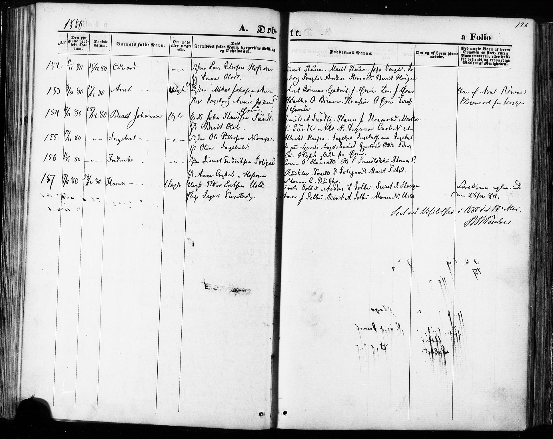 Ministerialprotokoller, klokkerbøker og fødselsregistre - Sør-Trøndelag, AV/SAT-A-1456/668/L0807: Parish register (official) no. 668A07, 1870-1880, p. 126