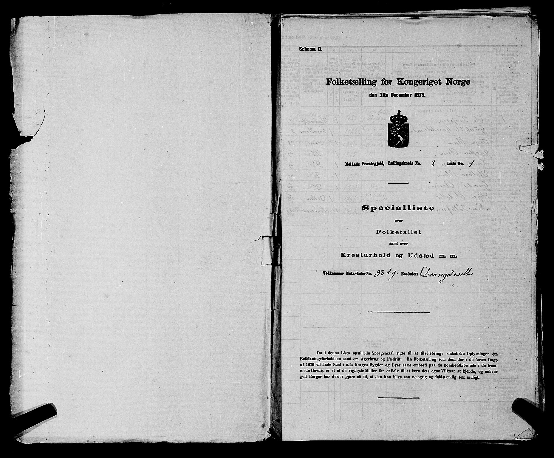 SAKO, 1875 census for 0831P Moland, 1875, p. 713