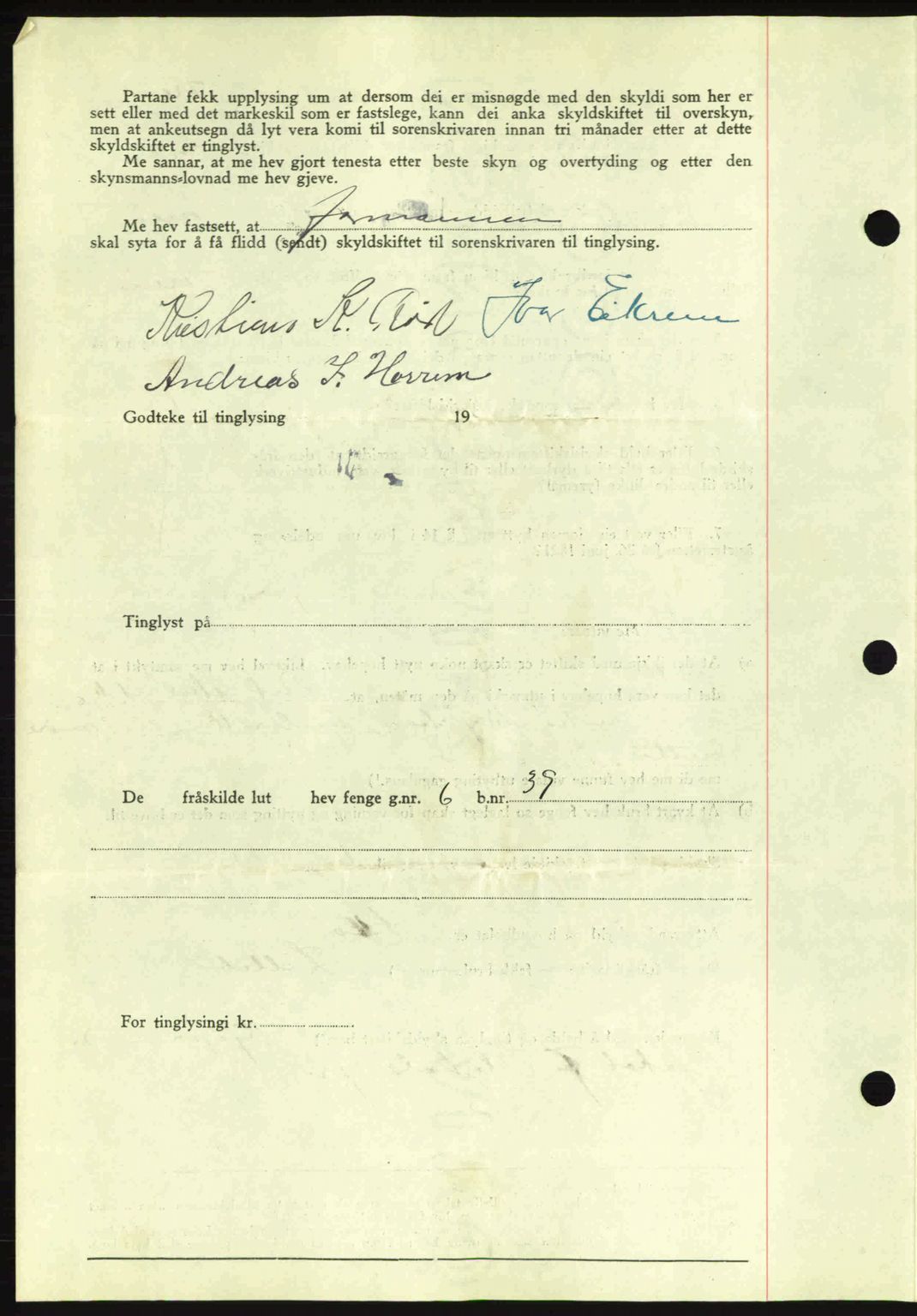 Romsdal sorenskriveri, AV/SAT-A-4149/1/2/2C: Mortgage book no. A8, 1939-1940, Diary no: : 1042/1940