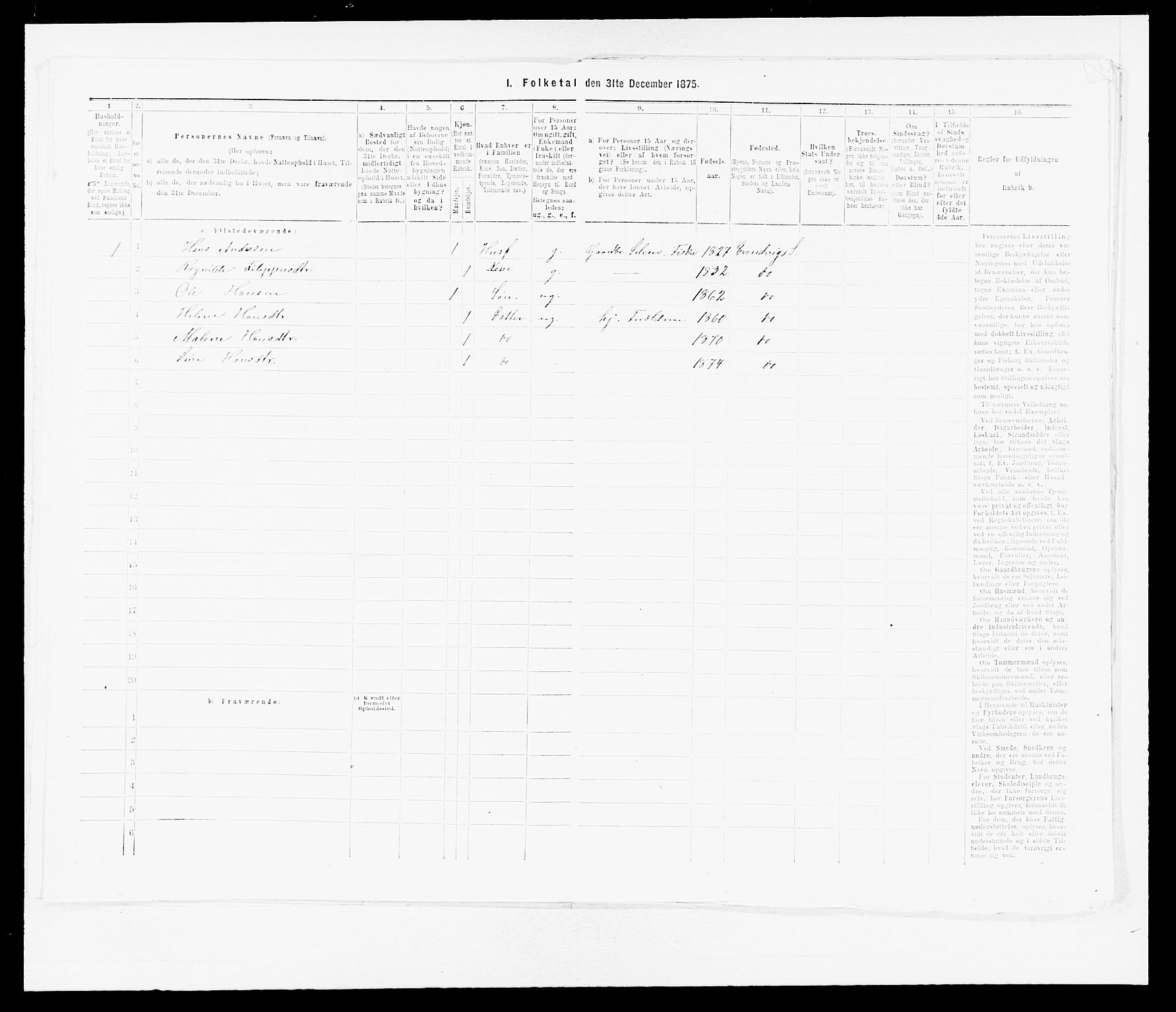 SAB, 1875 census for 1411P Eivindvik, 1875, p. 714