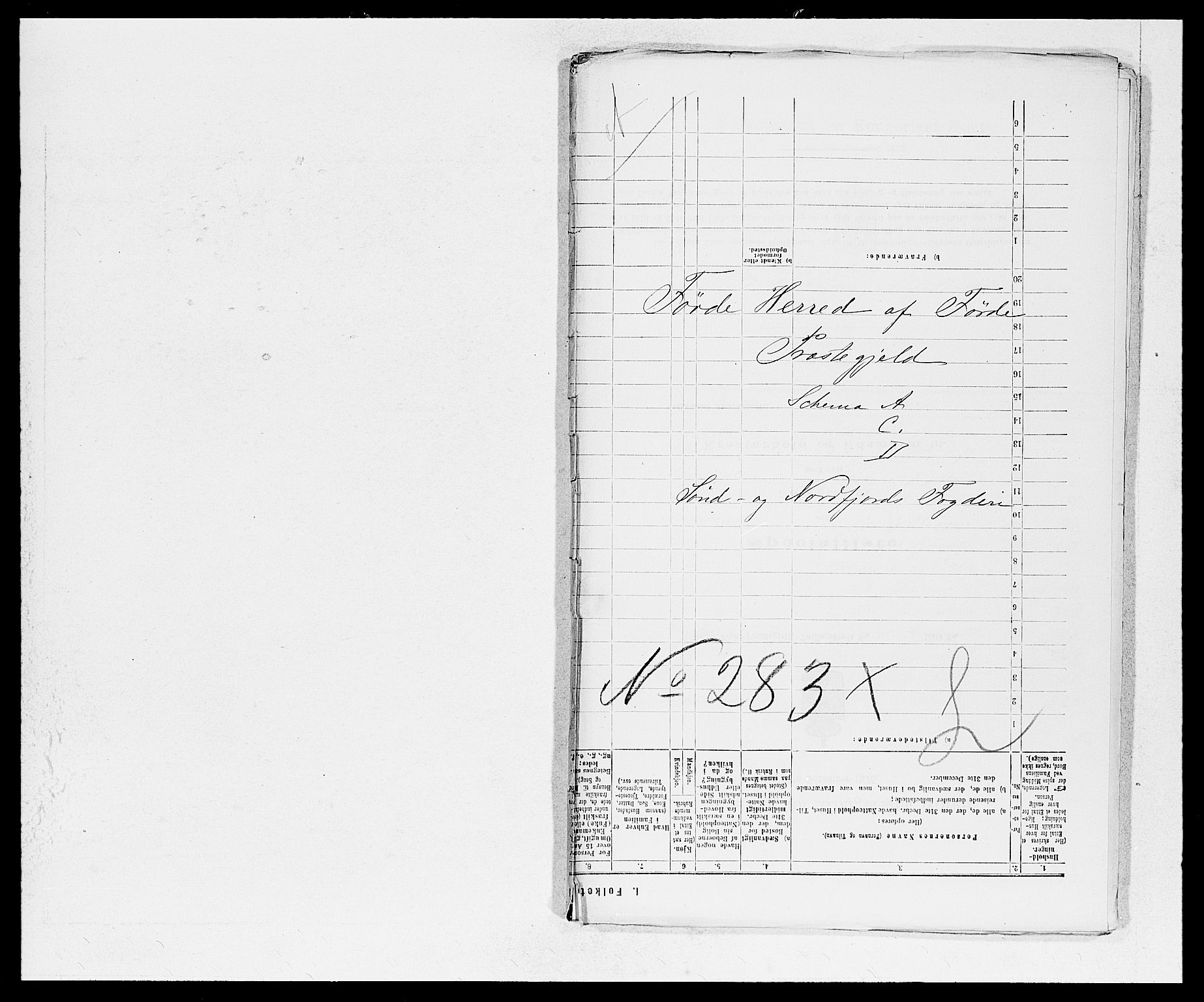 SAB, 1875 census for 1432P Førde, 1875, p. 1