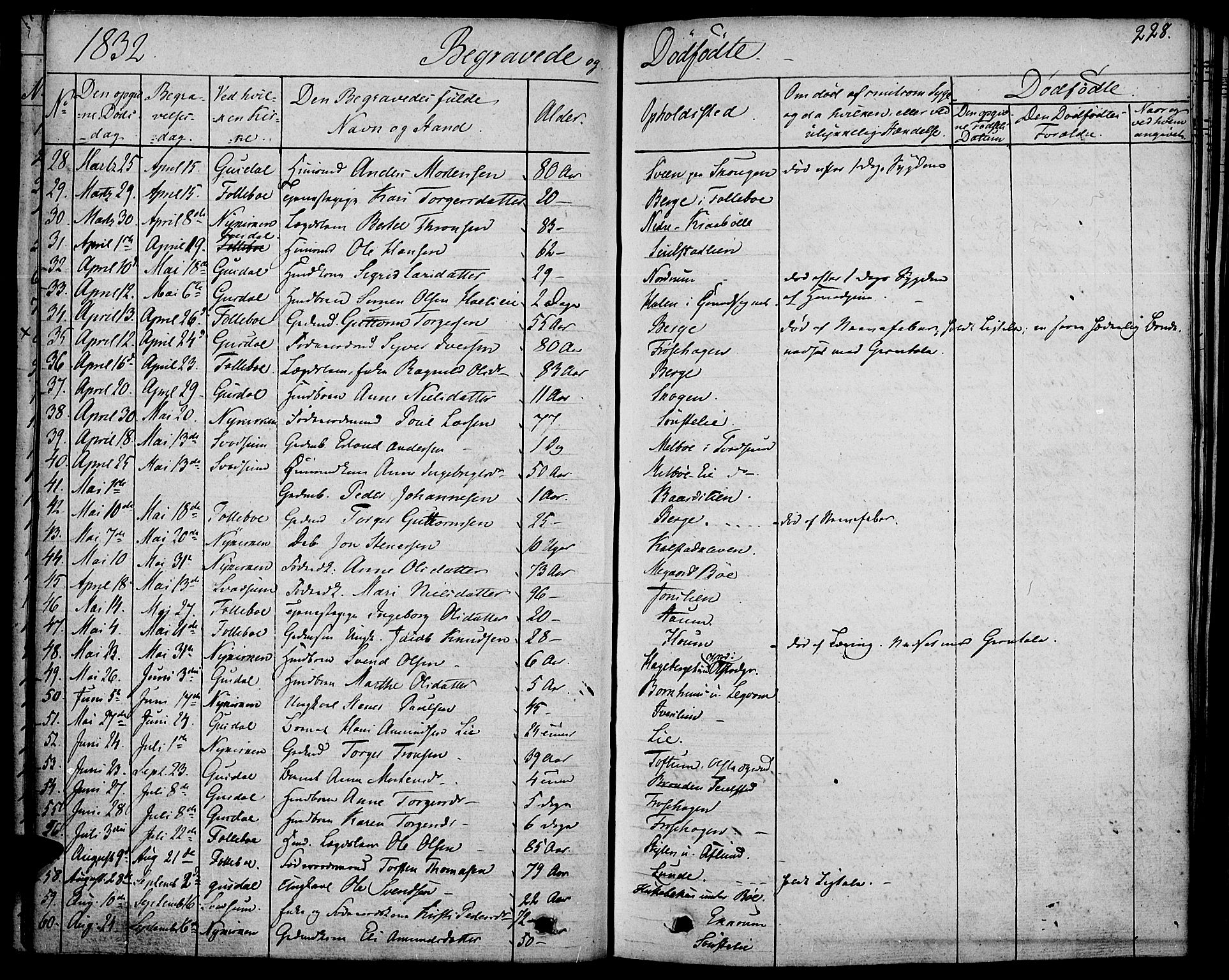 Gausdal prestekontor, SAH/PREST-090/H/Ha/Haa/L0006: Parish register (official) no. 6, 1830-1839, p. 228