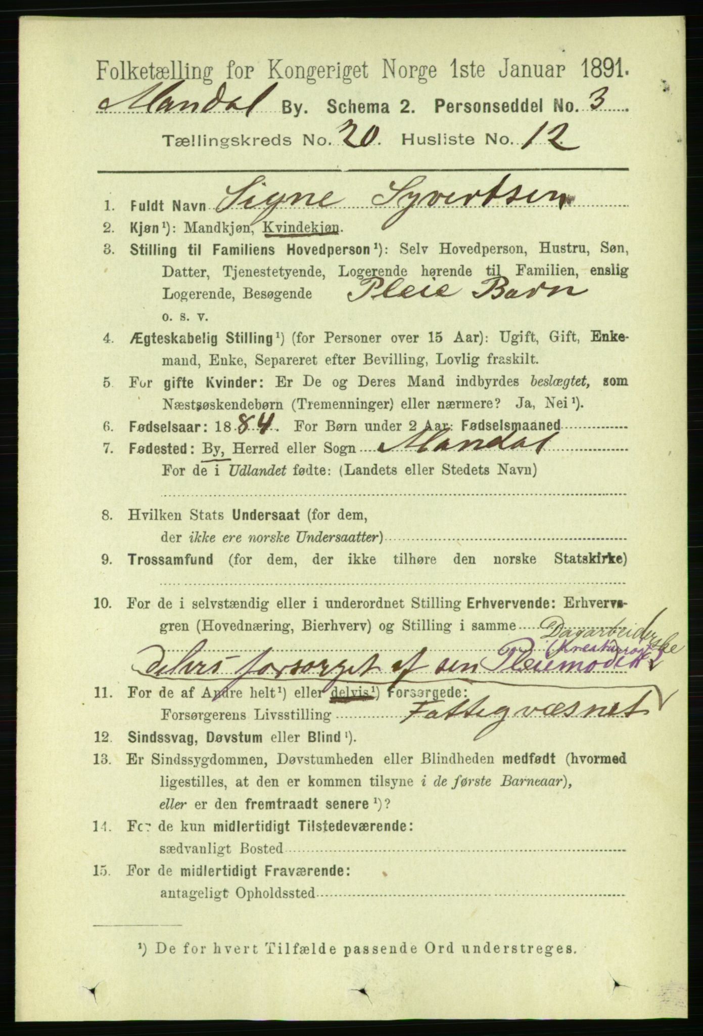 RA, 1891 census for 1002 Mandal, 1891, p. 4006