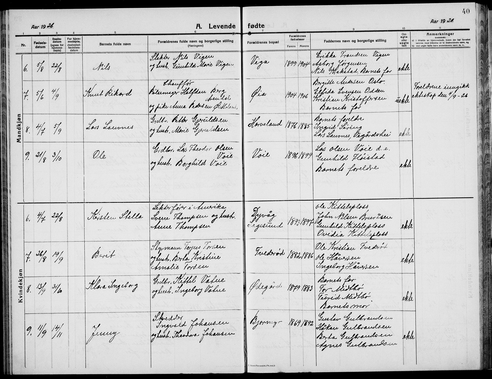 Austre Moland sokneprestkontor, SAK/1111-0001/F/Fb/Fba/L0005: Parish register (copy) no. B 4b, 1914-1935, p. 40