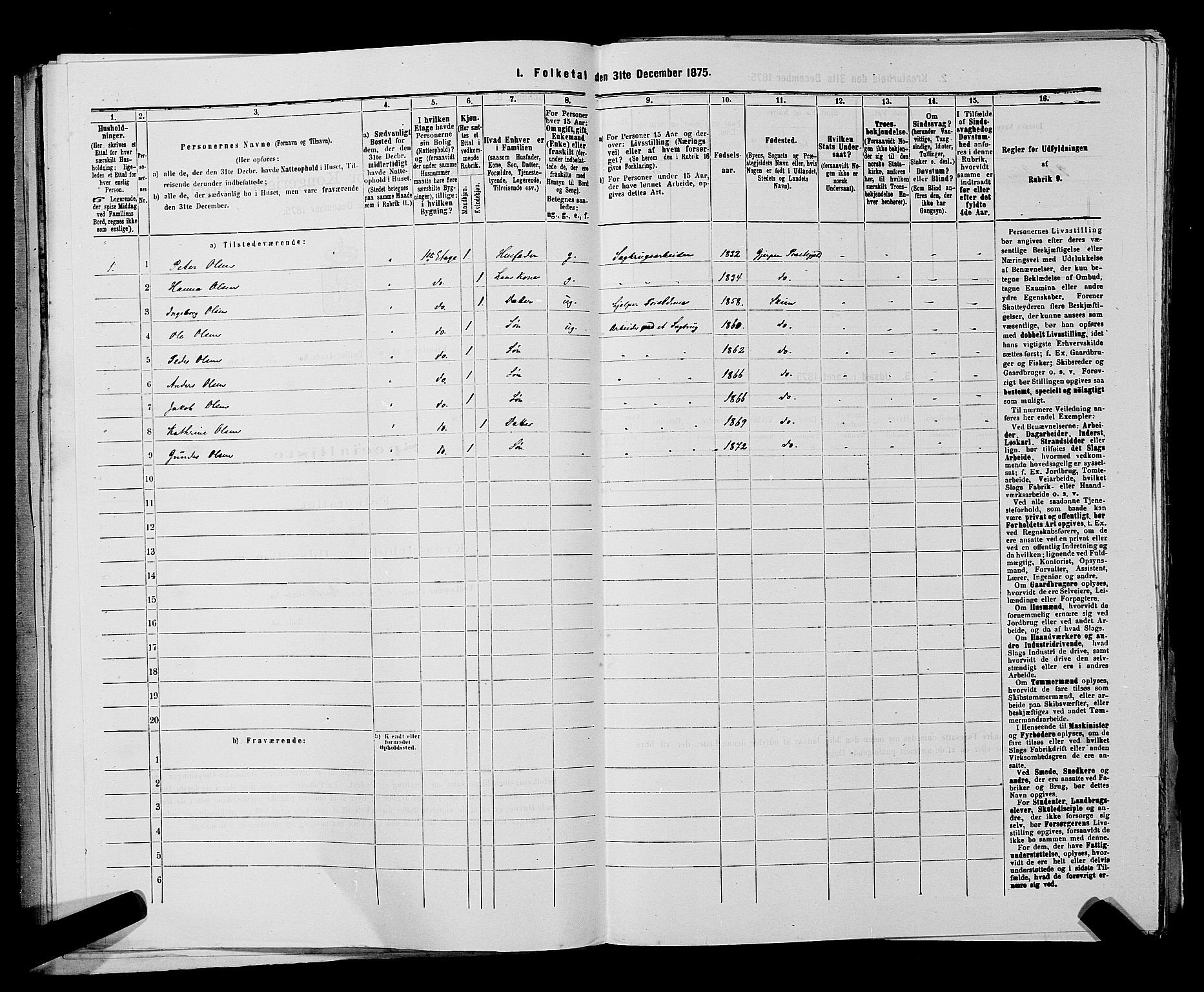 SAKO, 1875 census for 0806P Skien, 1875, p. 865