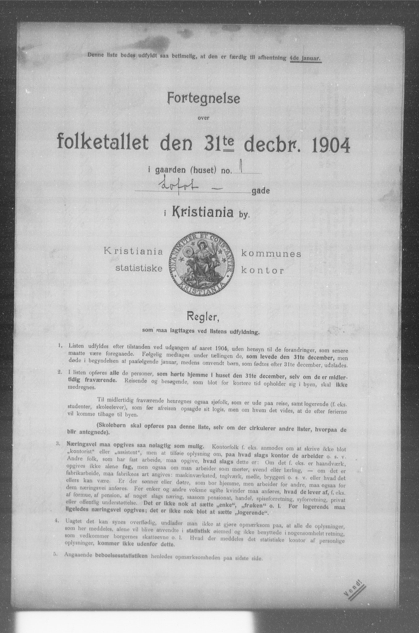 OBA, Municipal Census 1904 for Kristiania, 1904, p. 11326