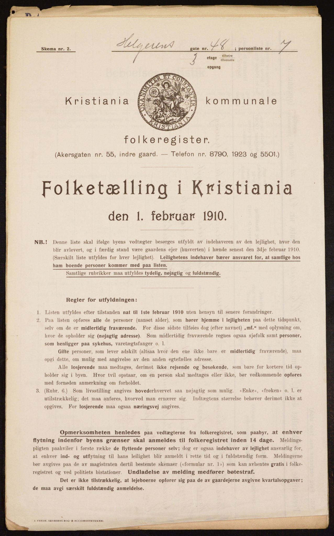 OBA, Municipal Census 1910 for Kristiania, 1910, p. 37581