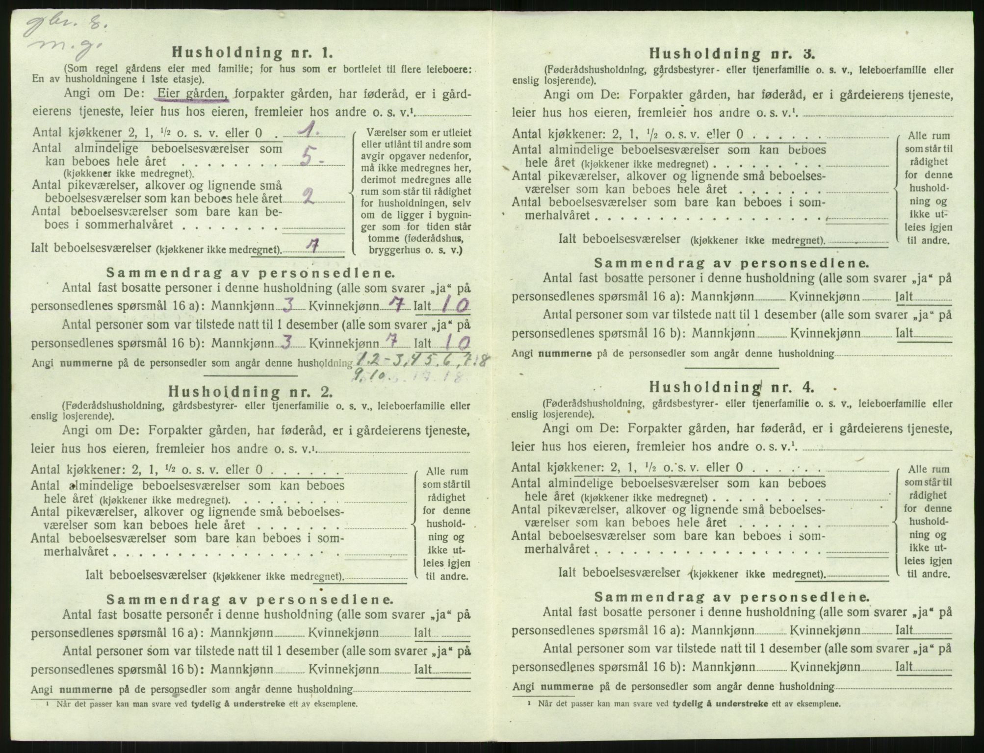 SAK, 1920 census for Stokken, 1920, p. 223