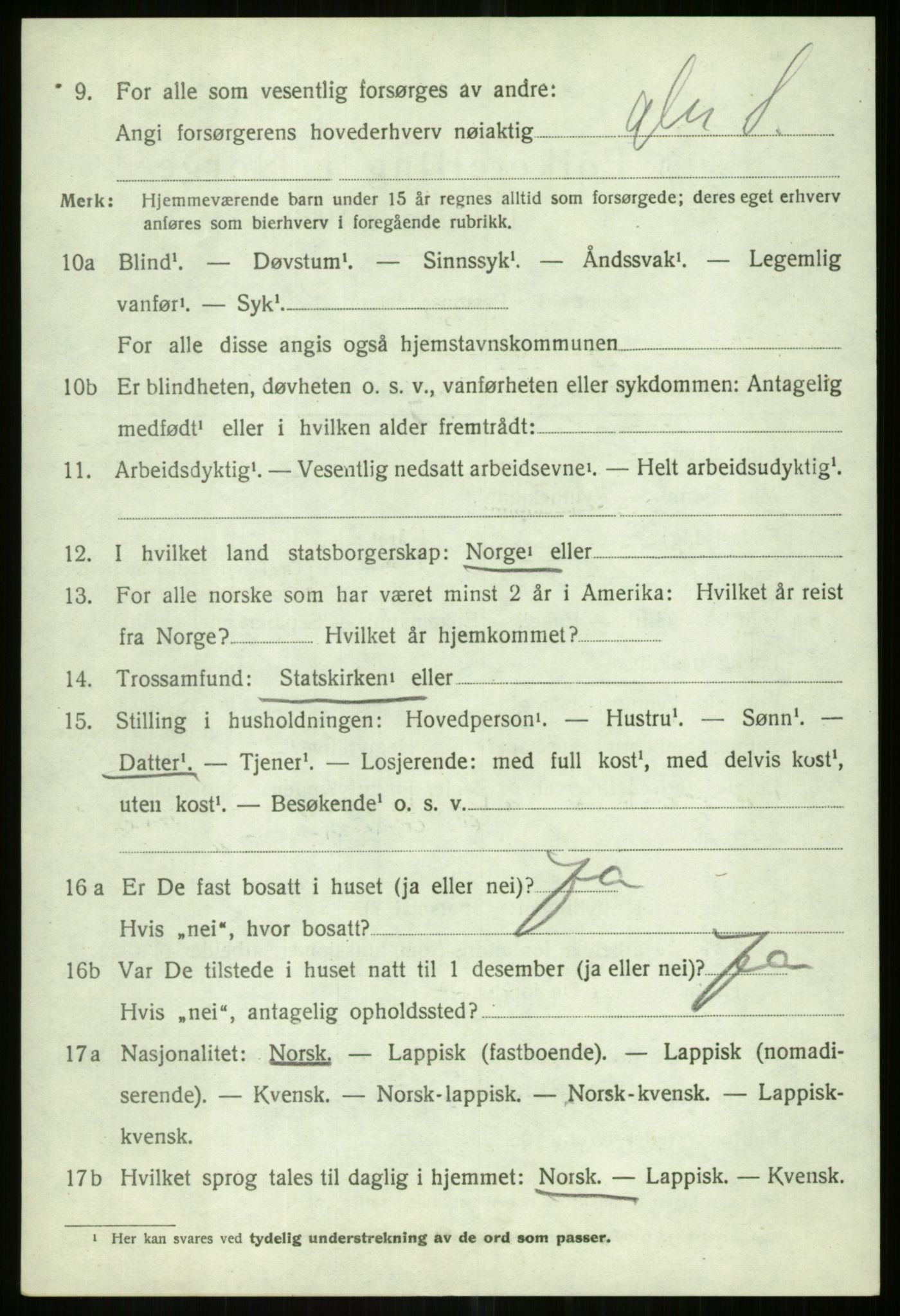 SATØ, 1920 census for Tromsøysund, 1920, p. 13851