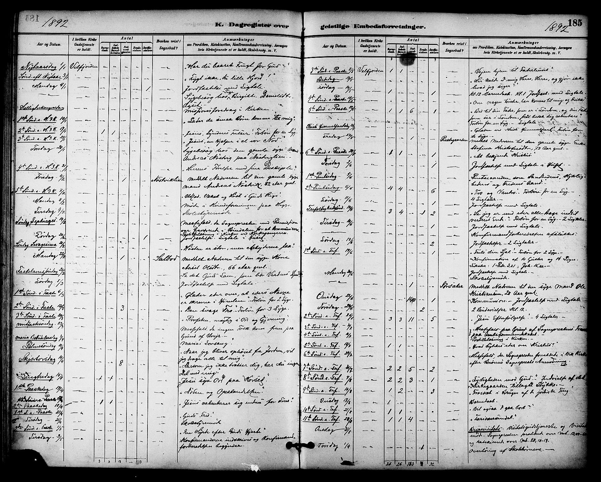 Ministerialprotokoller, klokkerbøker og fødselsregistre - Nordland, AV/SAT-A-1459/814/L0226: Parish register (official) no. 814A07, 1886-1898, p. 185