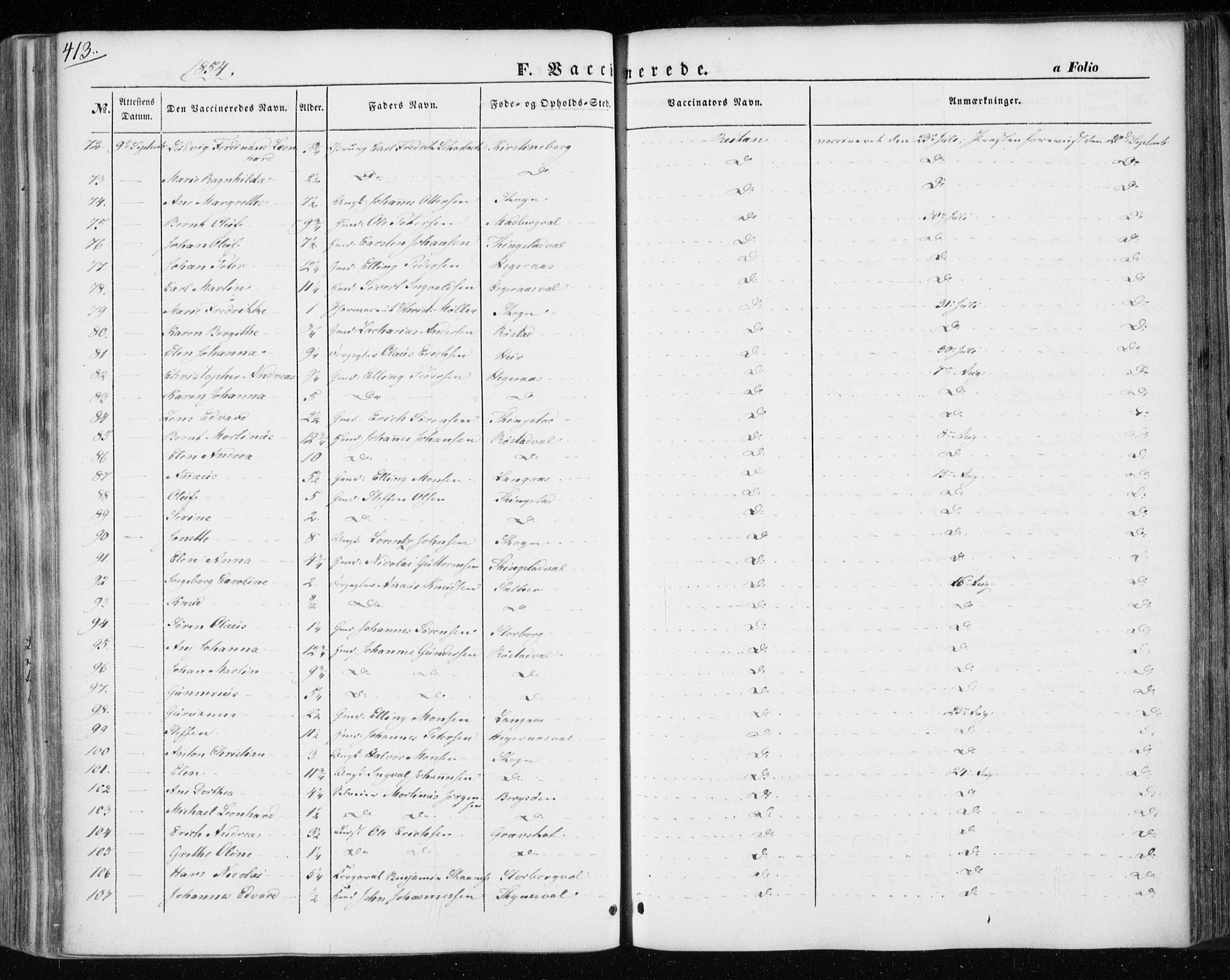 Ministerialprotokoller, klokkerbøker og fødselsregistre - Nord-Trøndelag, AV/SAT-A-1458/717/L0154: Parish register (official) no. 717A07 /1, 1850-1862, p. 413