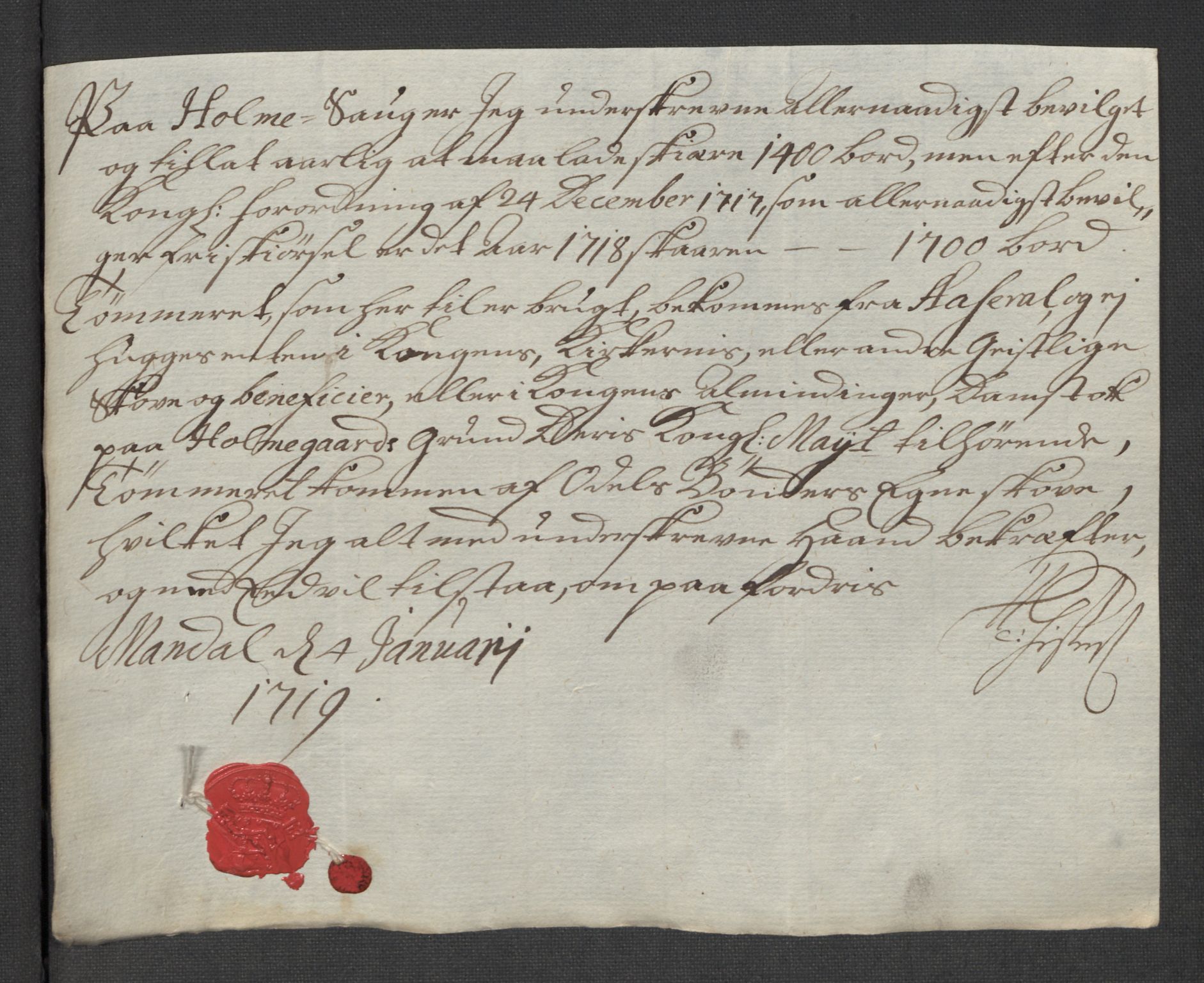 Rentekammeret inntil 1814, Reviderte regnskaper, Fogderegnskap, AV/RA-EA-4092/R43/L2563: Fogderegnskap Lista og Mandal, 1718, p. 58