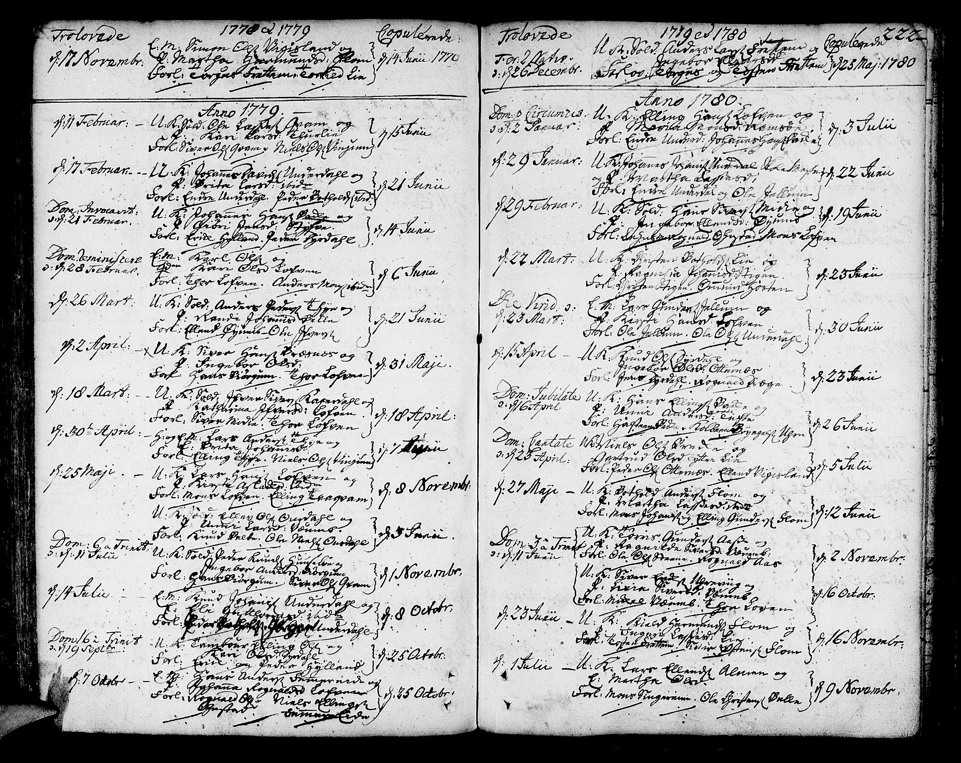 Aurland sokneprestembete, SAB/A-99937/H/Ha/Haa/L0004: Parish register (official) no. A 4, 1756-1801, p. 222