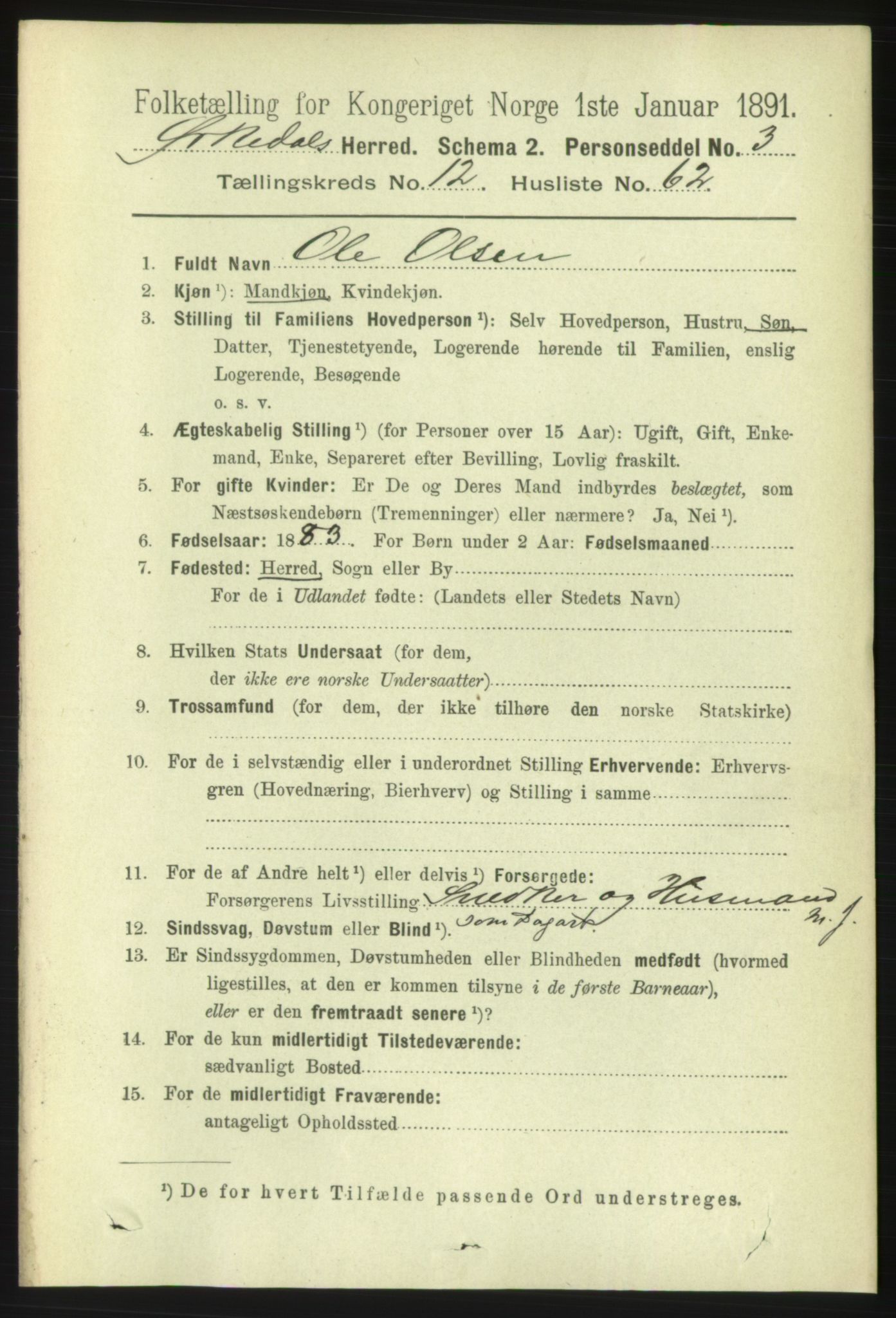 RA, 1891 census for 1638 Orkdal, 1891, p. 5927