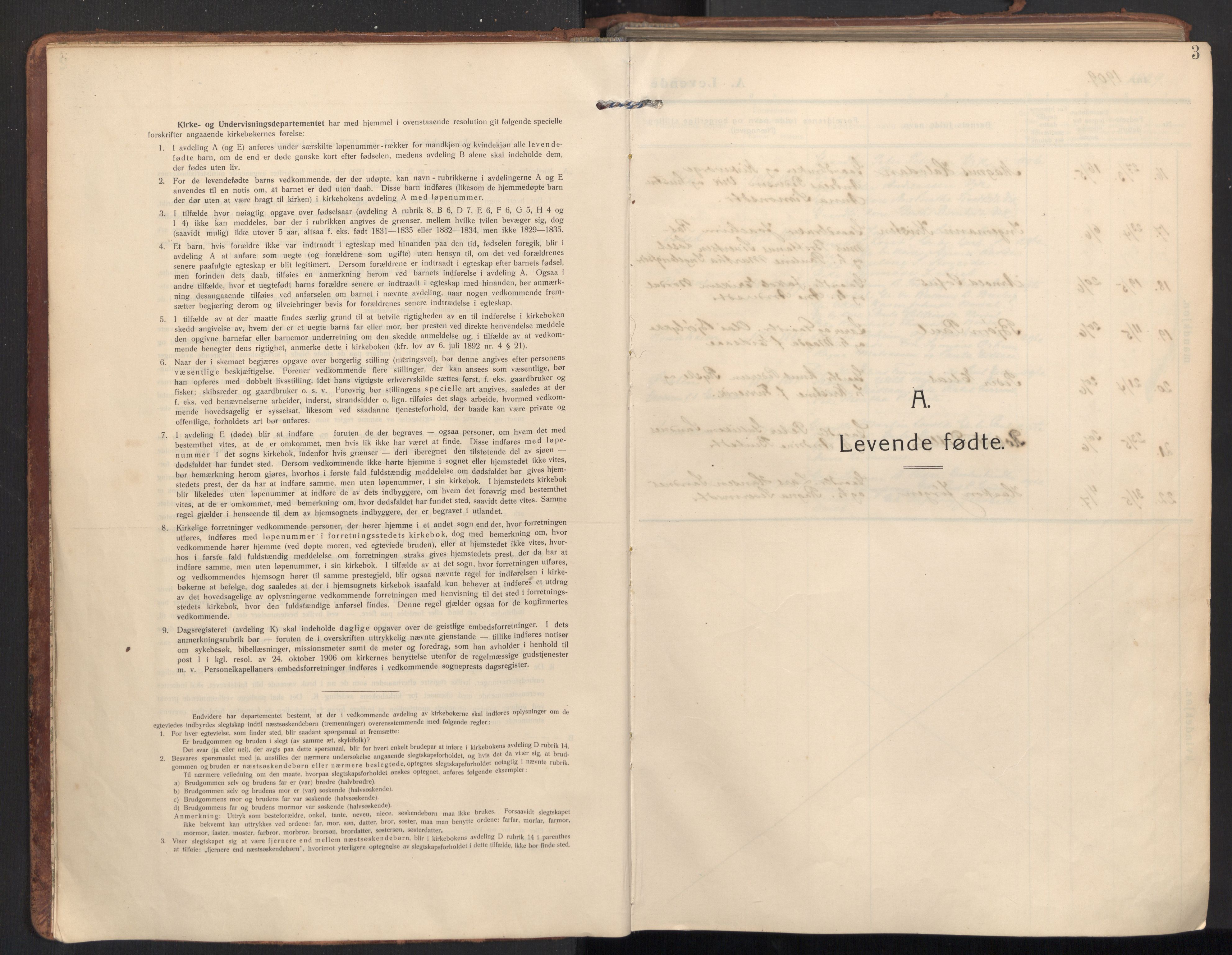 Ministerialprotokoller, klokkerbøker og fødselsregistre - Møre og Romsdal, SAT/A-1454/502/L0026: Parish register (official) no. 502A04, 1909-1933, p. 3