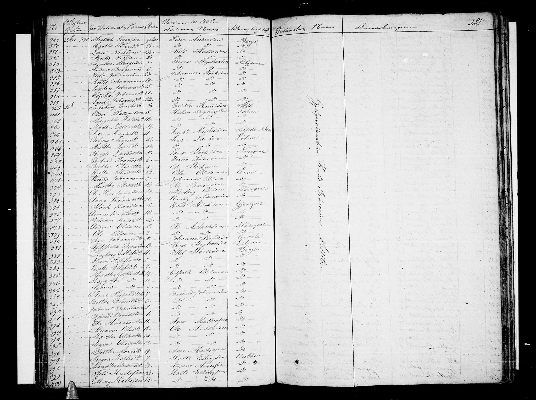 Voss sokneprestembete, AV/SAB-A-79001/H/Haa: Parish register (official) no. A 12, 1823-1837, p. 221