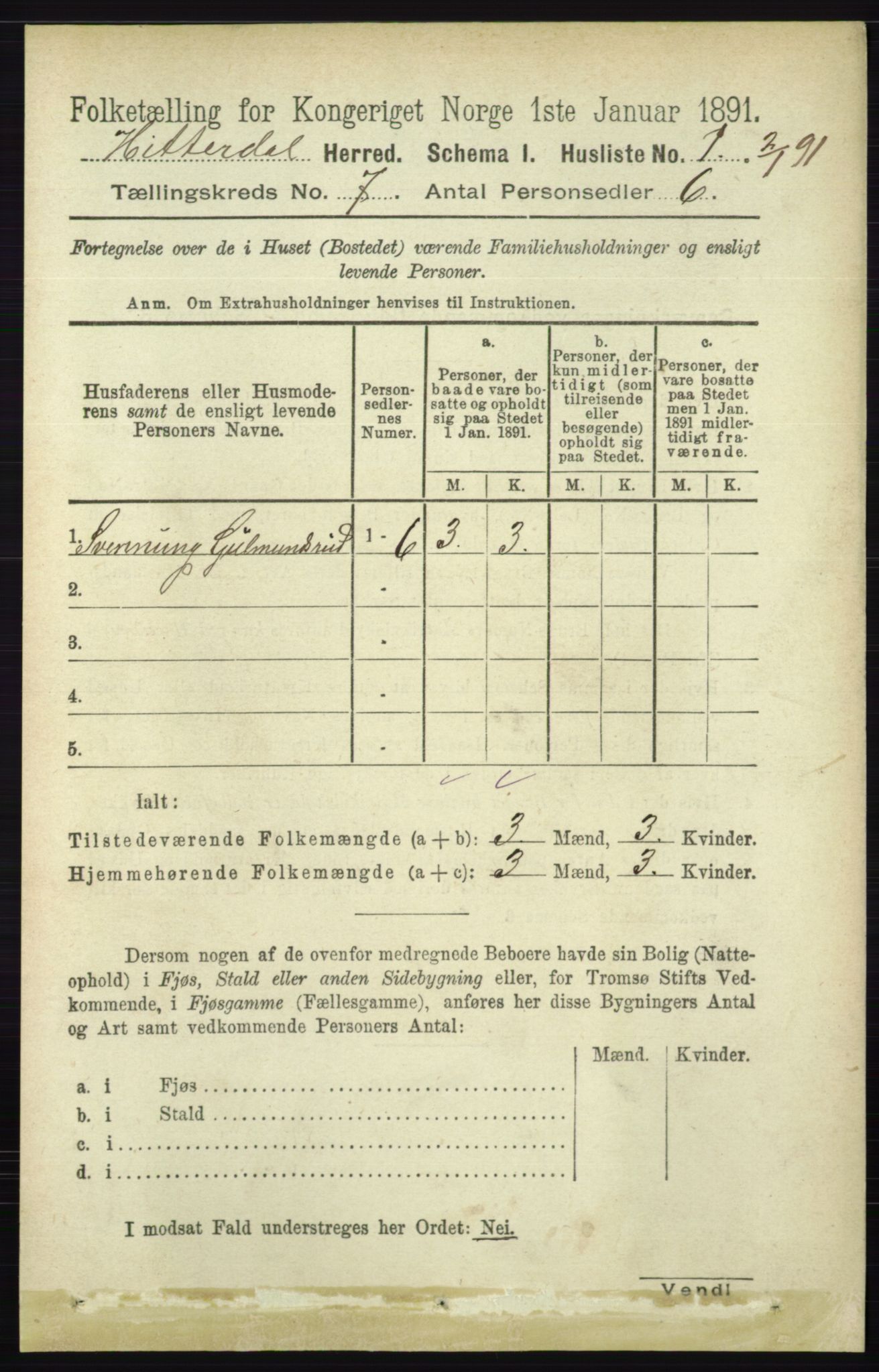 RA, 1891 census for 0823 Heddal, 1891, p. 2948