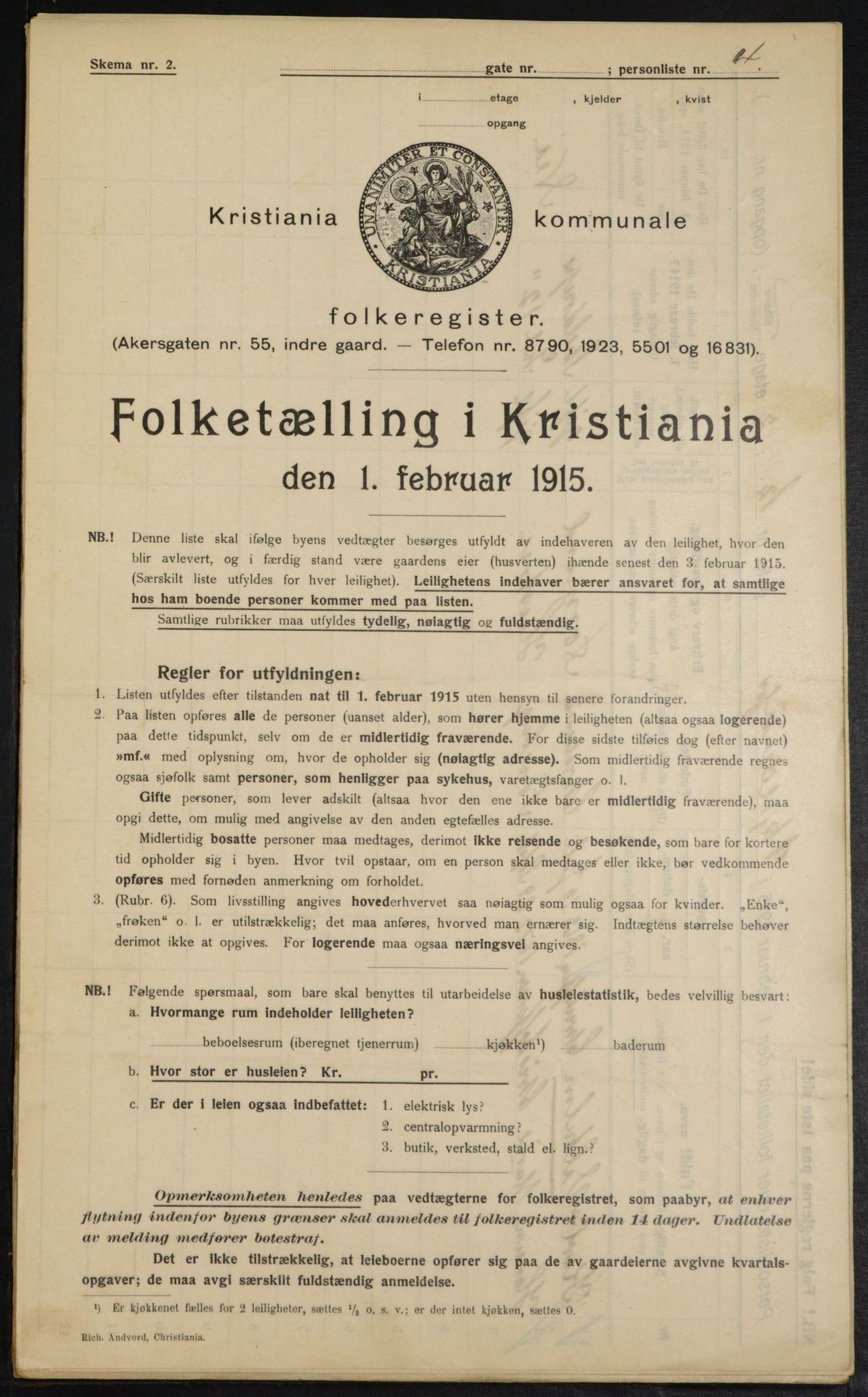 OBA, Municipal Census 1915 for Kristiania, 1915, p. 95678